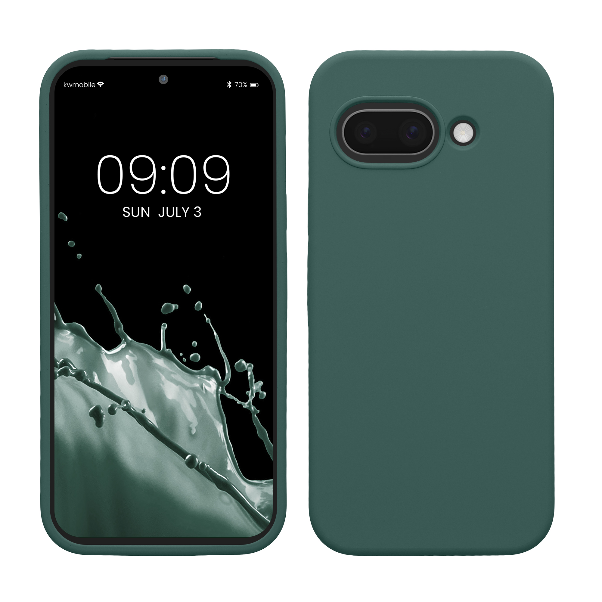 Gummierte Silikon Hülle für Google Pixel 9a in Tannengrün