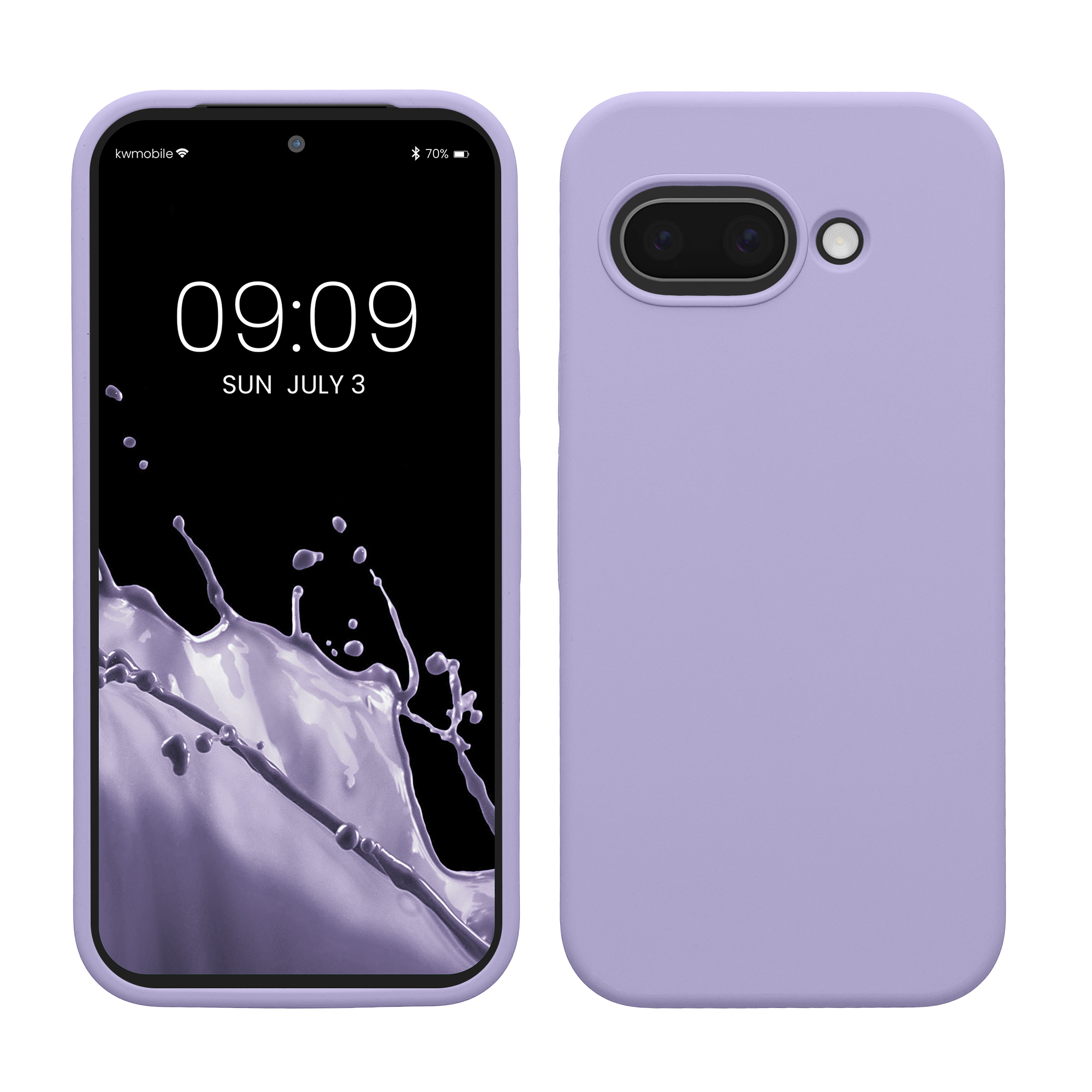 Gummierte Silikon Hülle für Google Pixel 9a in Lavendel