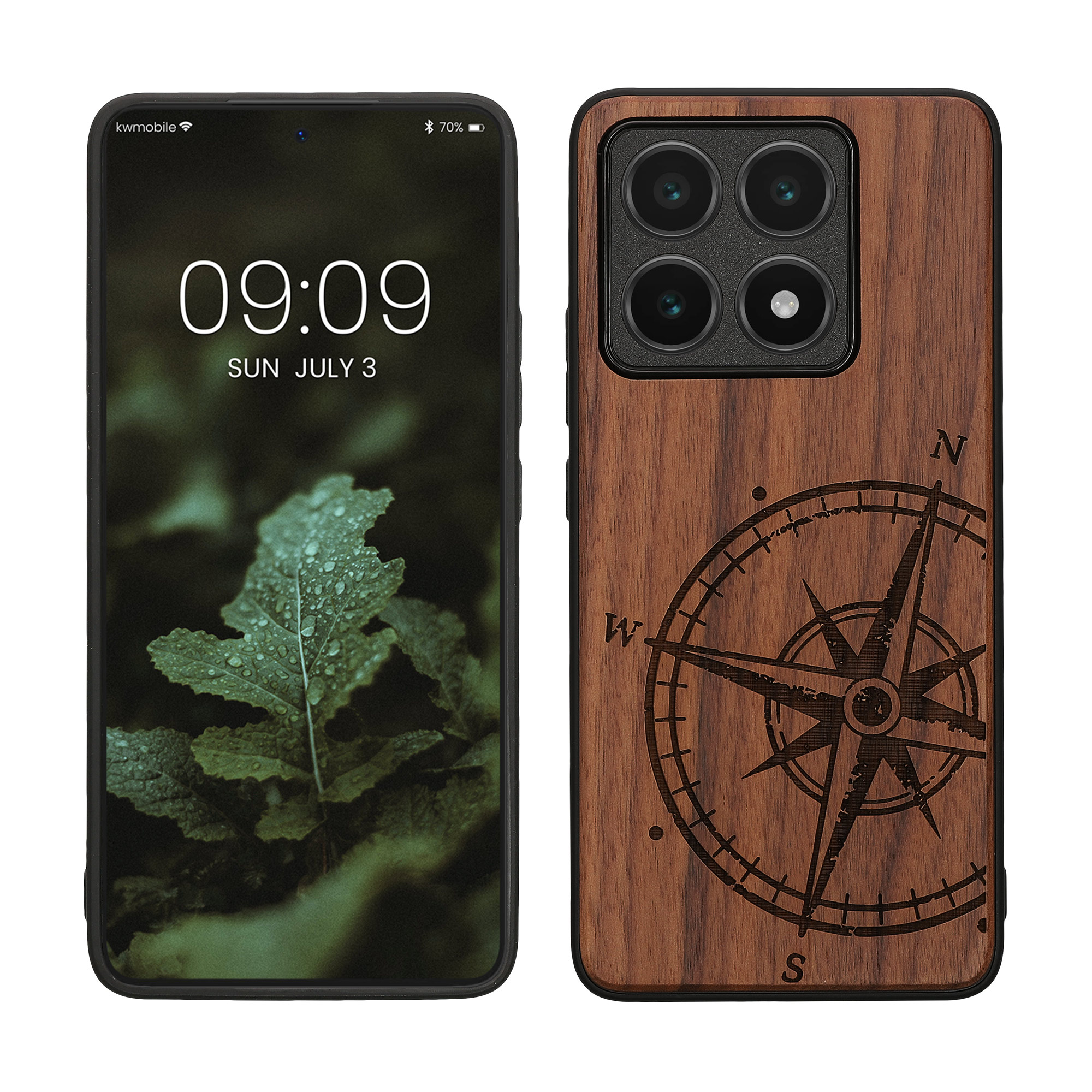 Holz Hardcase mit TPU Bumper kompatibel mit Xiaomi 14T