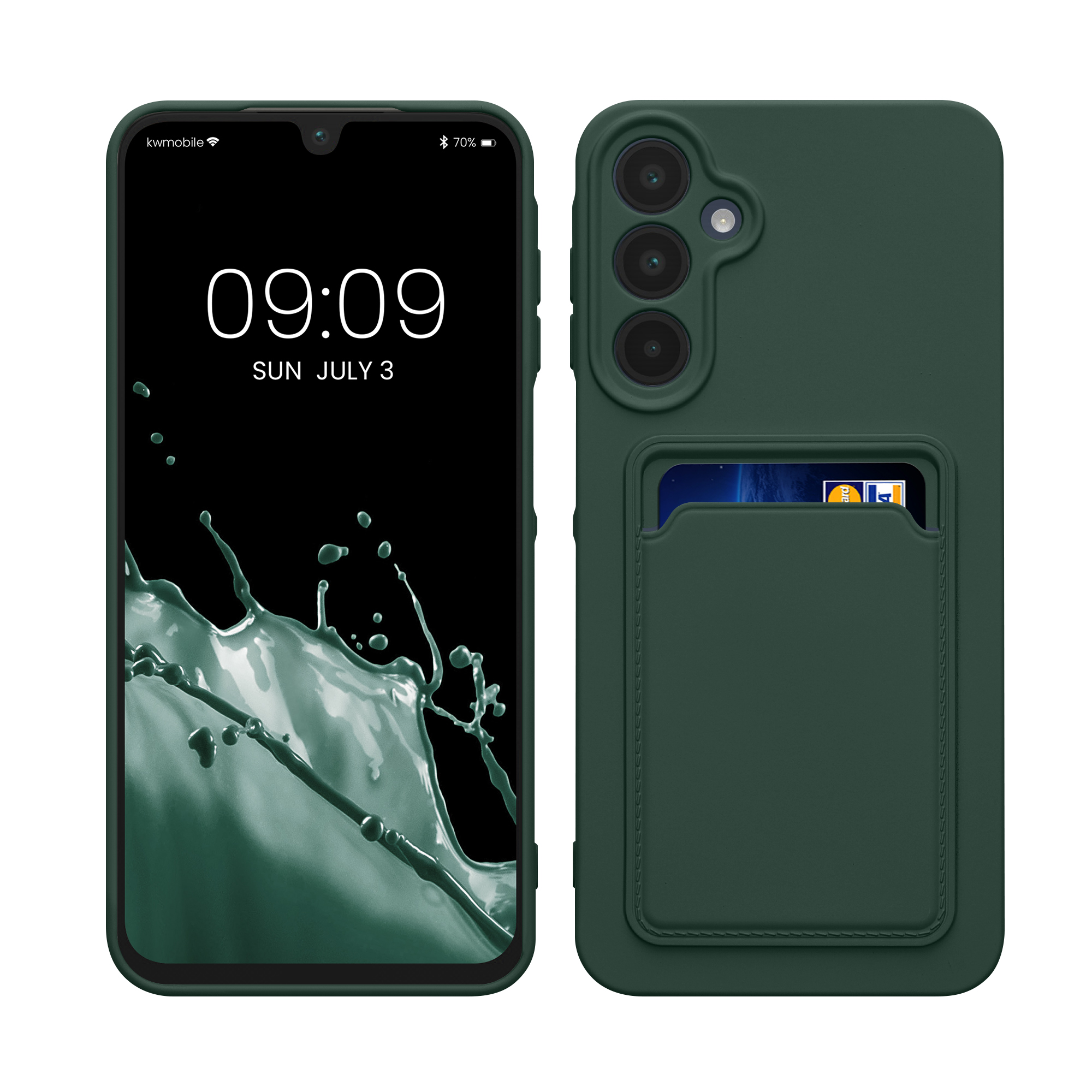 TPU Hülle mit Kartenfach für Samsung Galaxy A16 5G Dunkelgrün