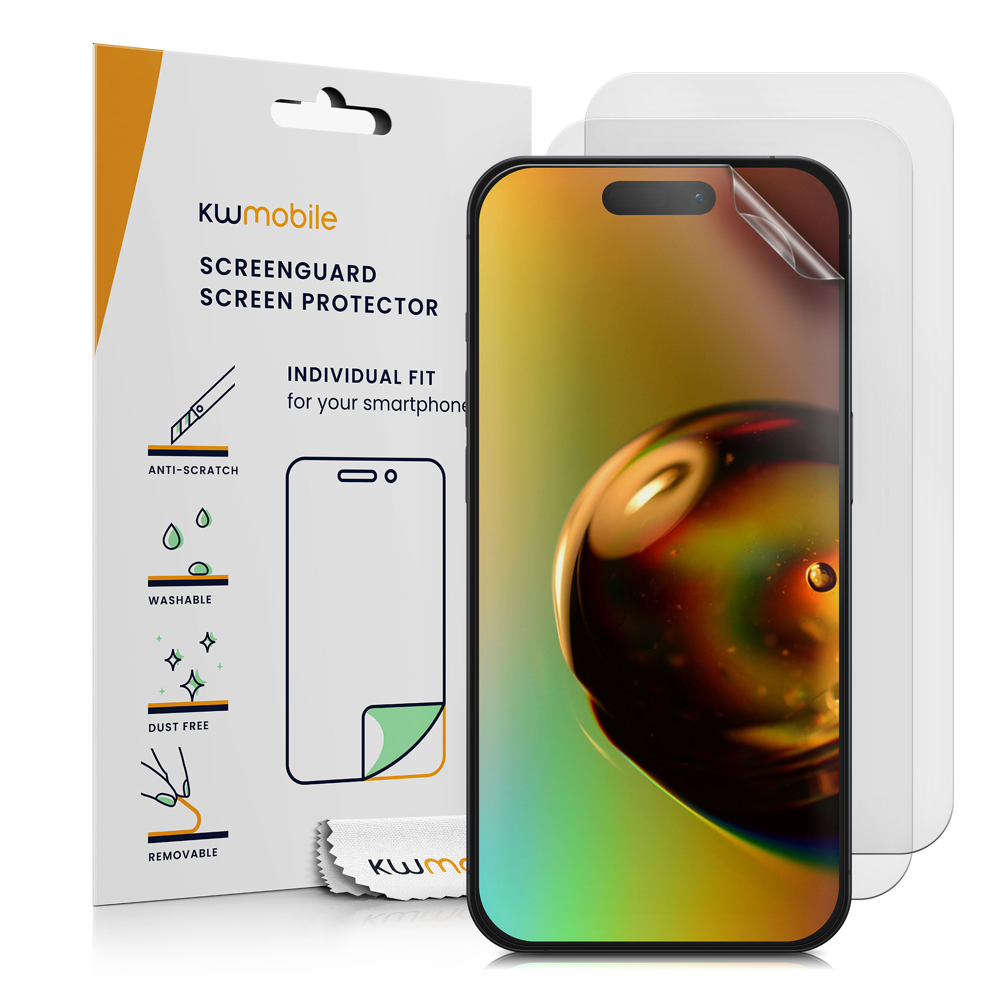 3x Displayschutzfolie matt kompatibel mit Apple iPhone 15