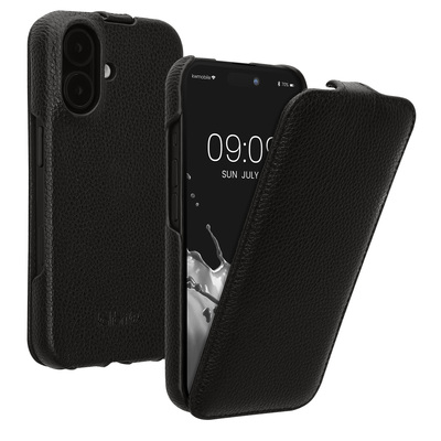 Flip Leder Hülle kompatibel mit Apple iPhone 16