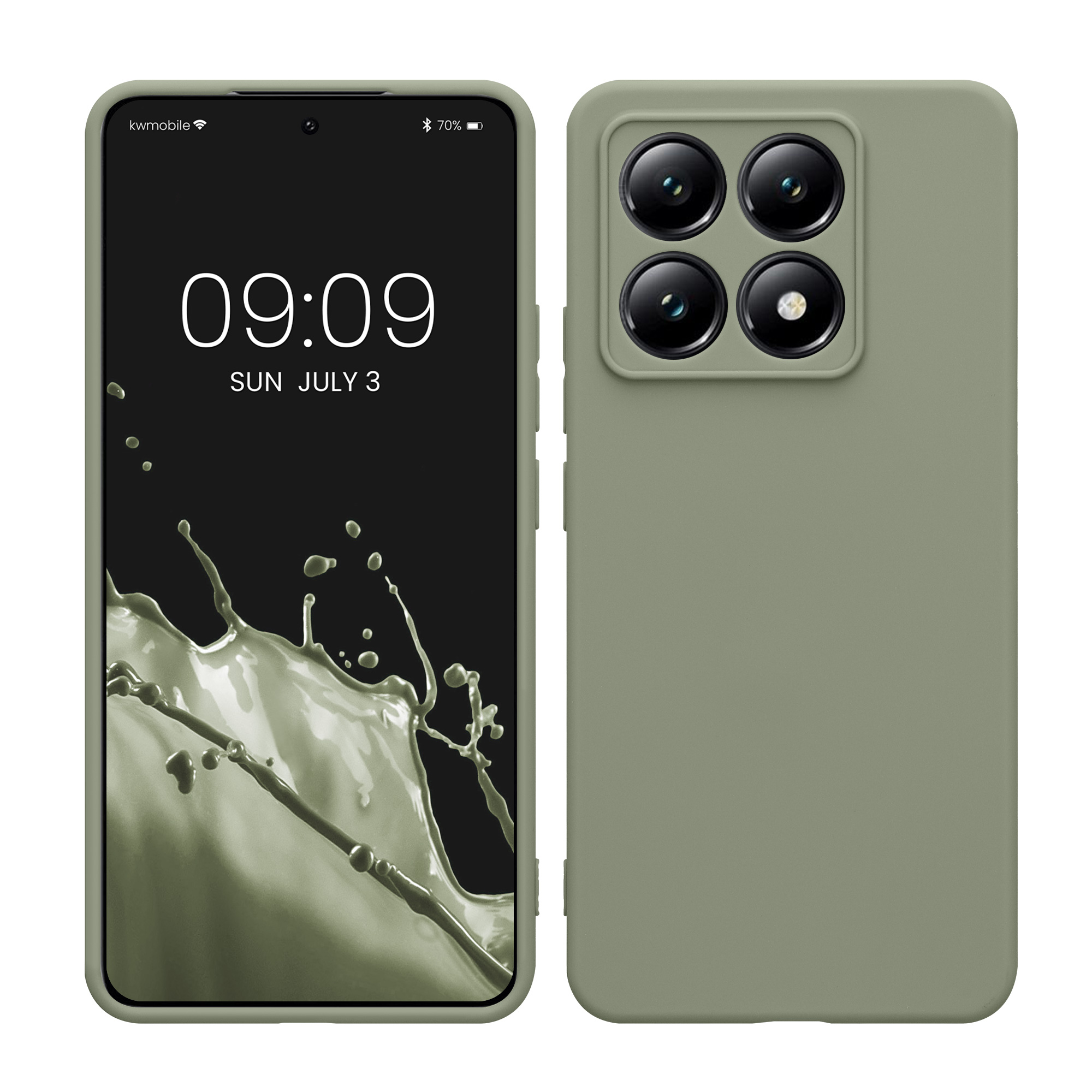 TPU Hülle mit Kameraschutz für Xiaomi 14T in Graugrün