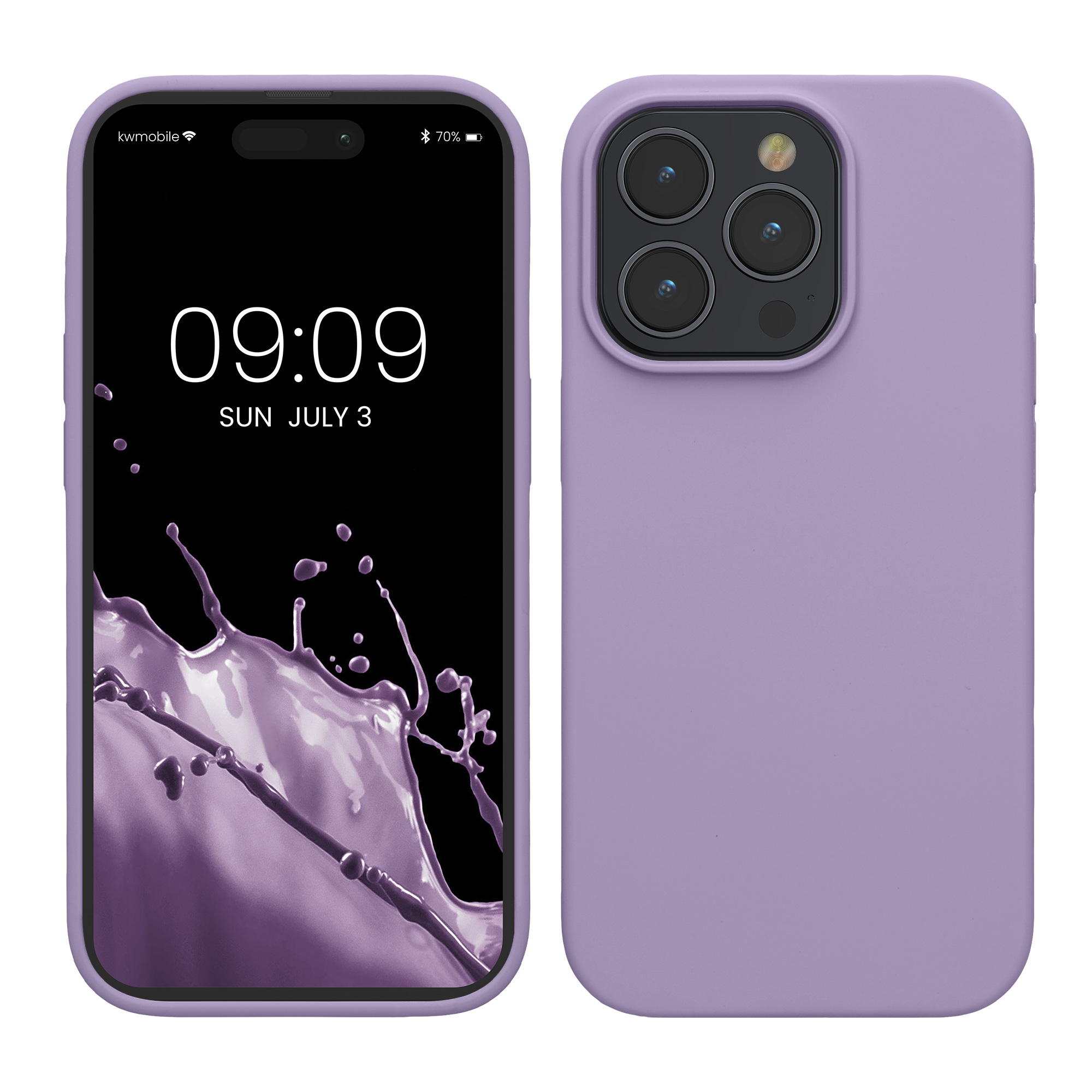 Gummierte Silikon Hülle für Apple iPhone 15 Pro Max in Veilchen Lila