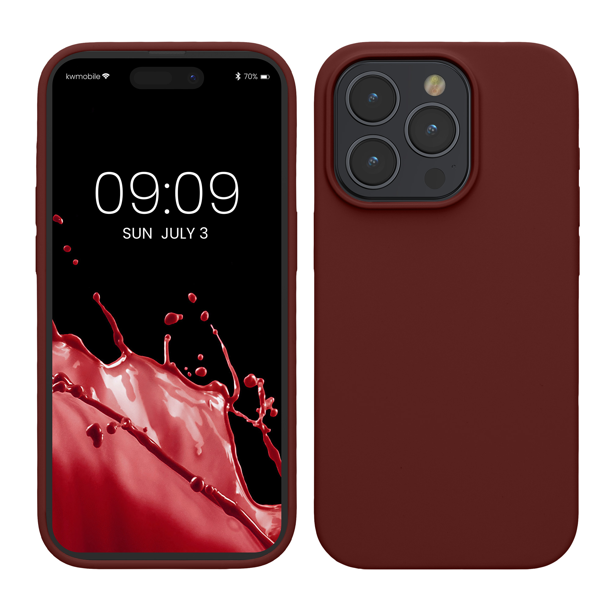 Gummierte Silikon Hülle für Apple iPhone 15 Pro Max in Tawny Red