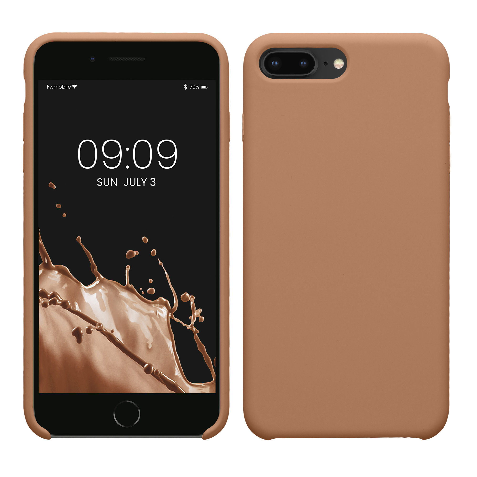 Cross selling Gummierte Silikon Hülle für Apple iPhone 7 Plus / iPhone 8 Plus in Cappuccino