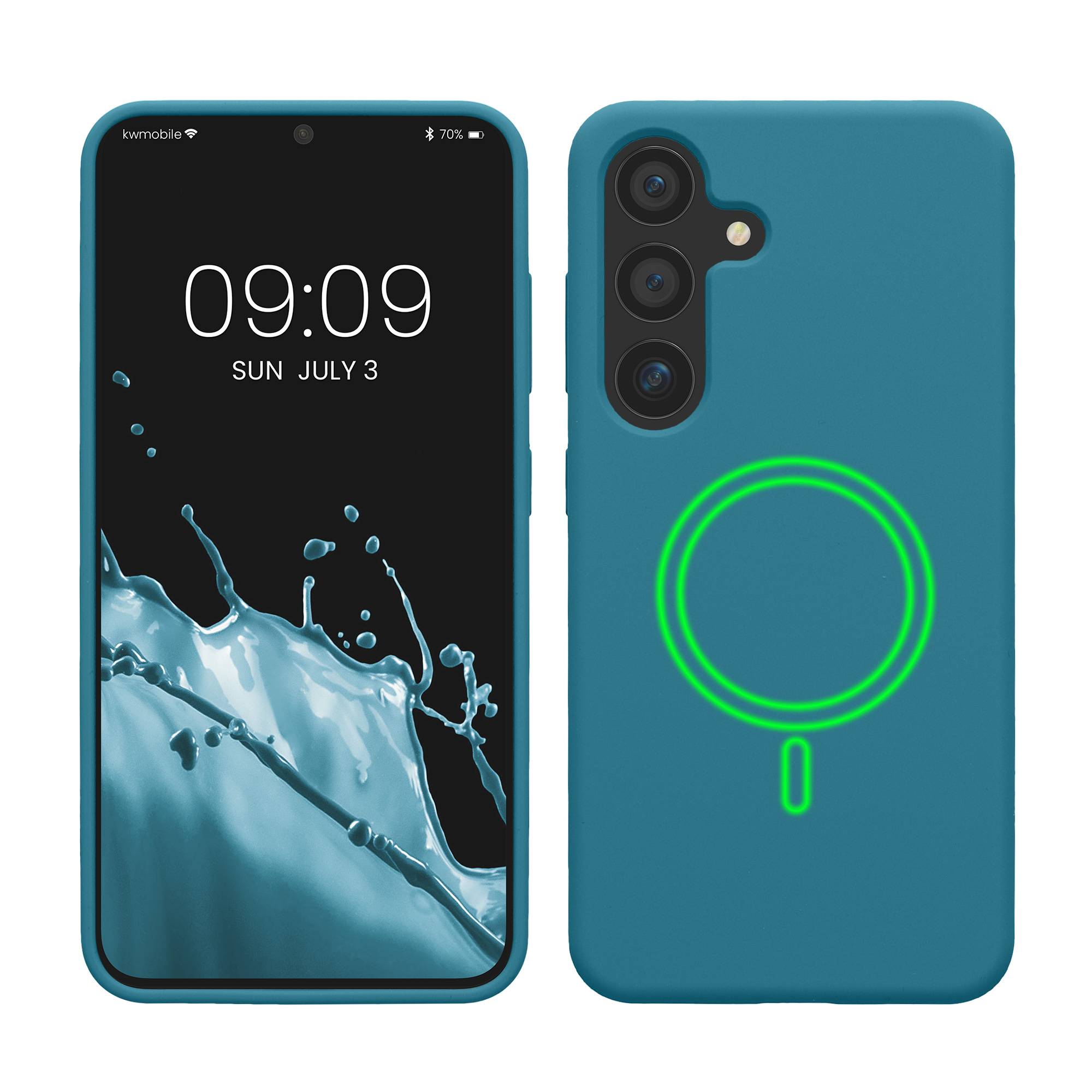Magnetische Silikon Hülle für Samsung Galaxy S25 Petrol matt
