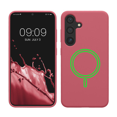 Magnetische Silikon Hülle für Samsung Galaxy S25 Dark Rose