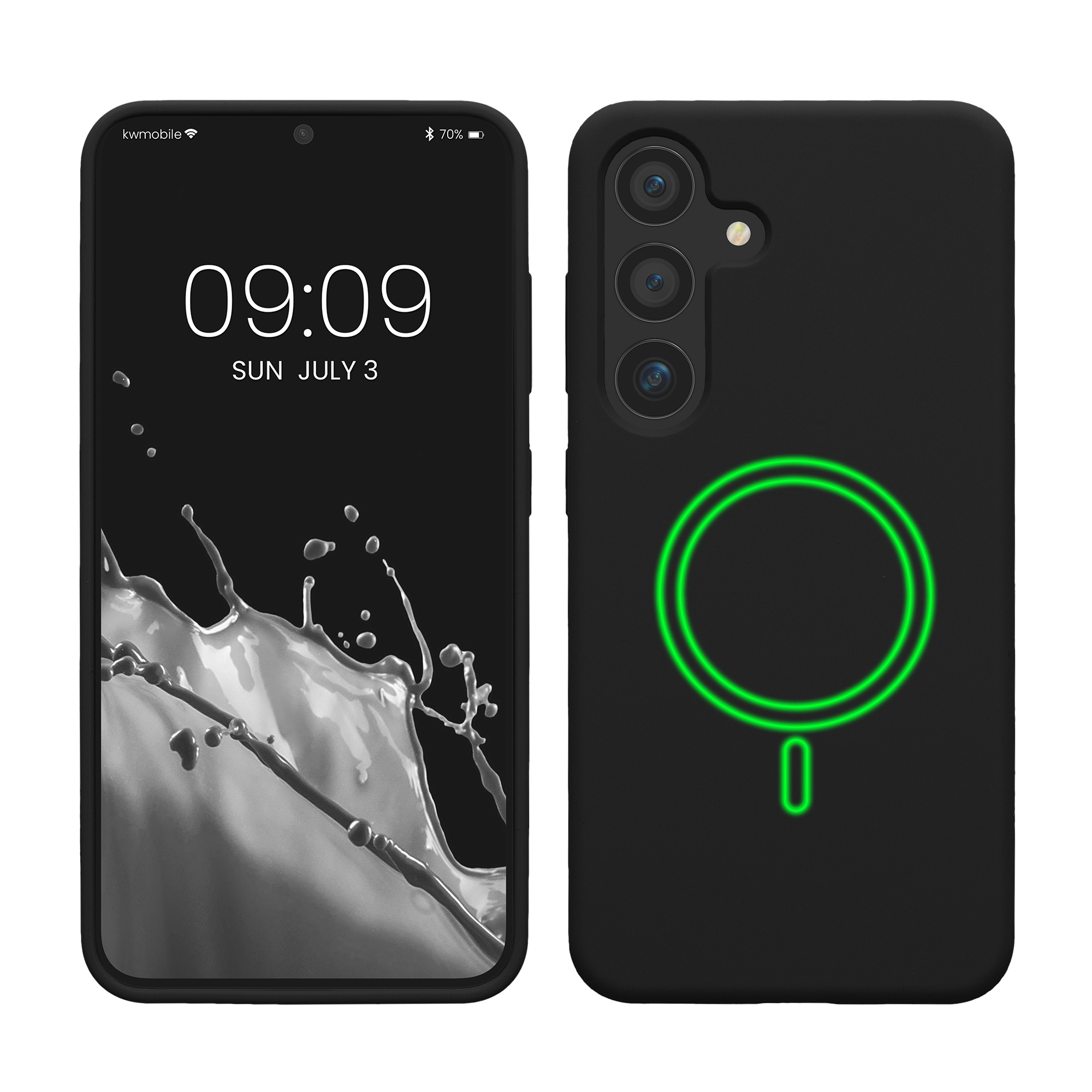 Magnetische Silikon Hülle für Samsung Galaxy S25 Schwarz