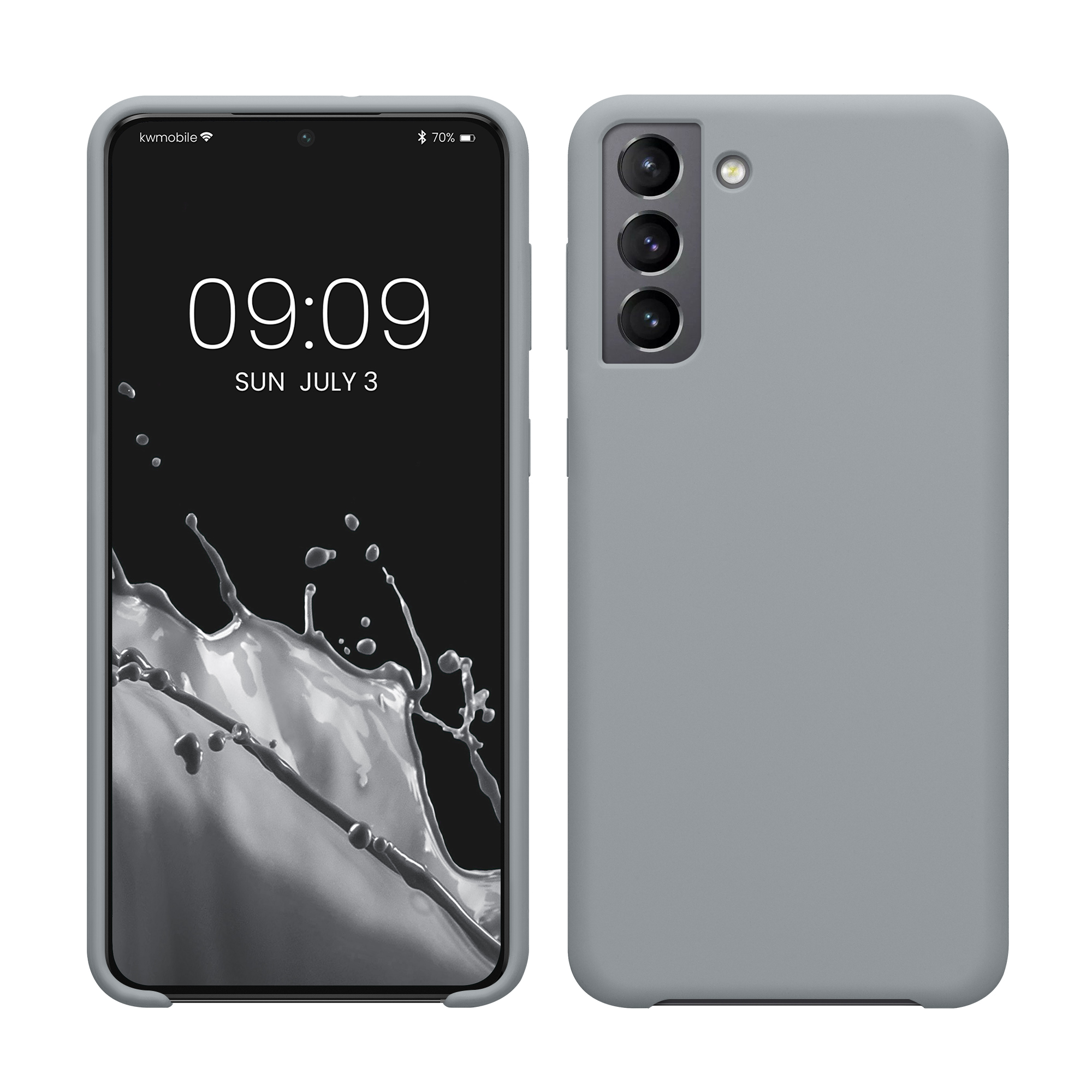 Cross selling Gummierte Silikon Hülle für Samsung Galaxy S21 Plus in Grau