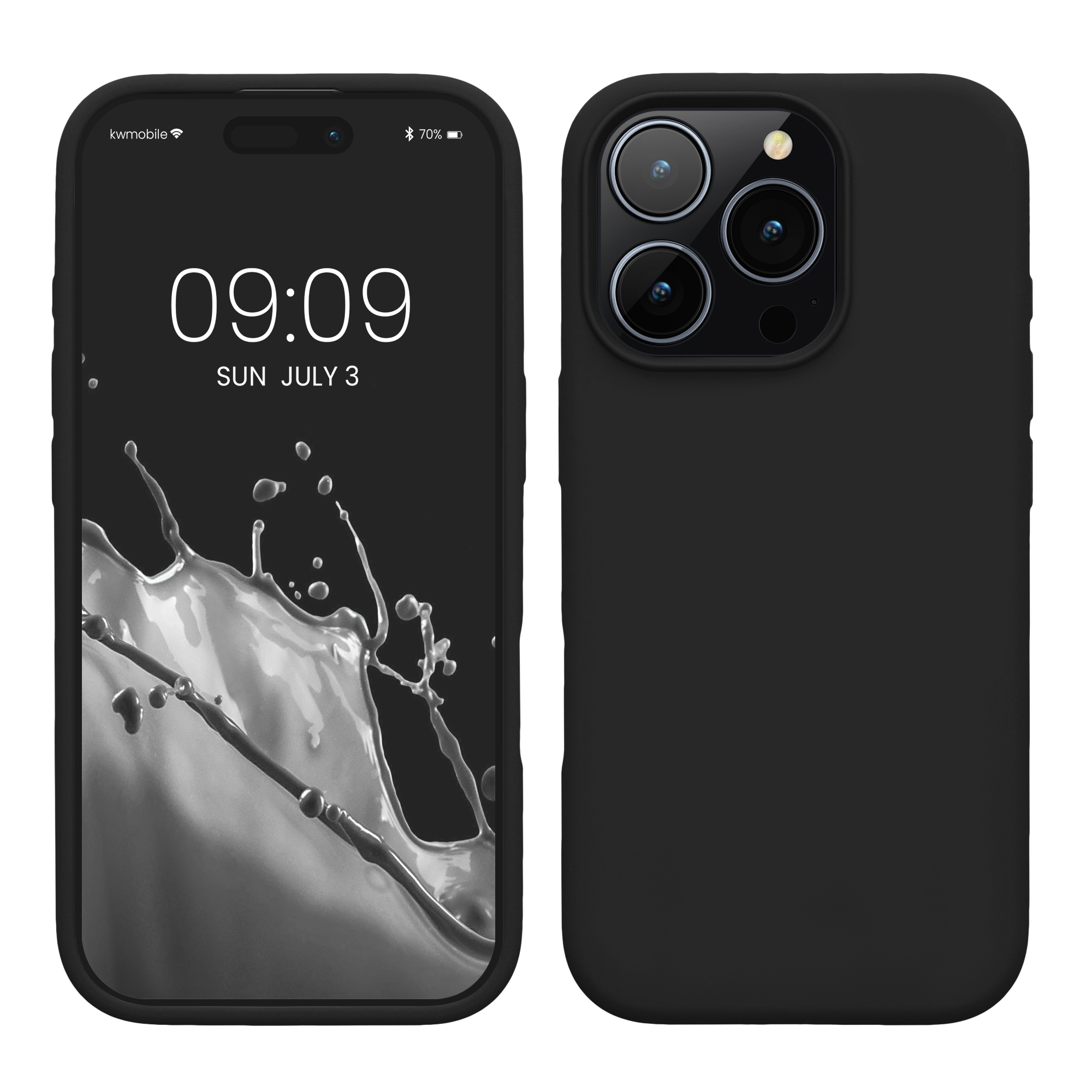 Gummierte Silikon Hülle für Apple iPhone 16 Pro in Schwarz matt