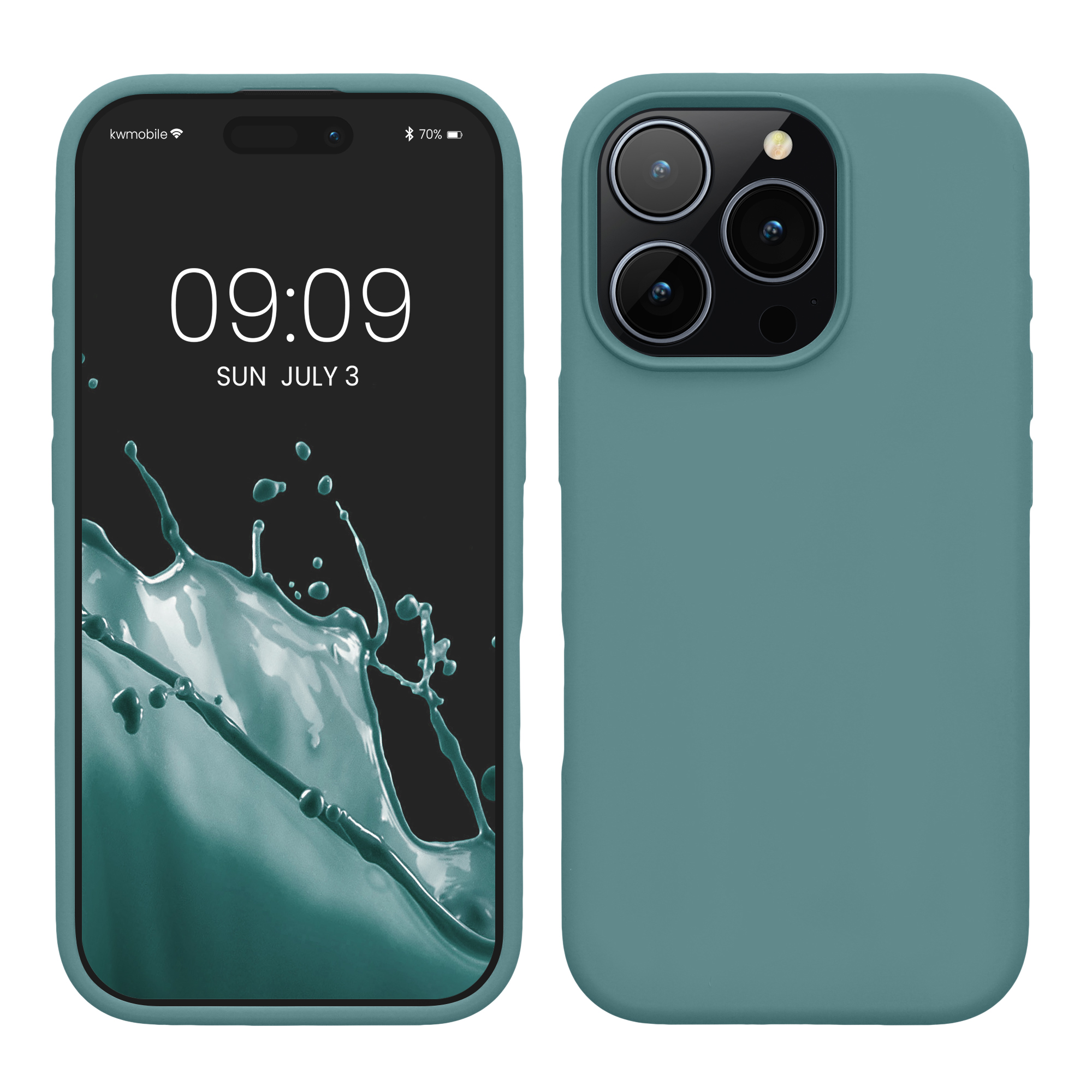Gummierte Silikon Hülle für Apple iPhone 16 Pro in Arctic Night