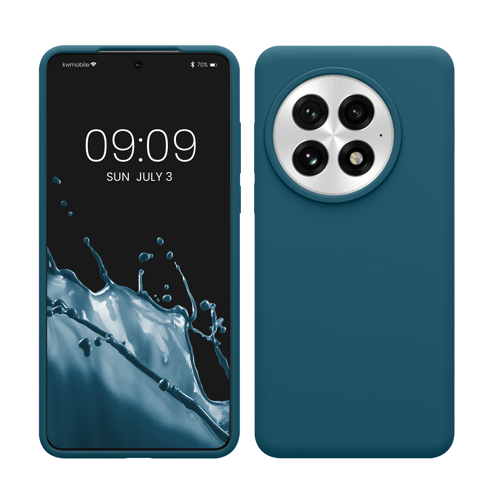 Gummierte Silikon Hülle für OnePlus 13 in Petrol