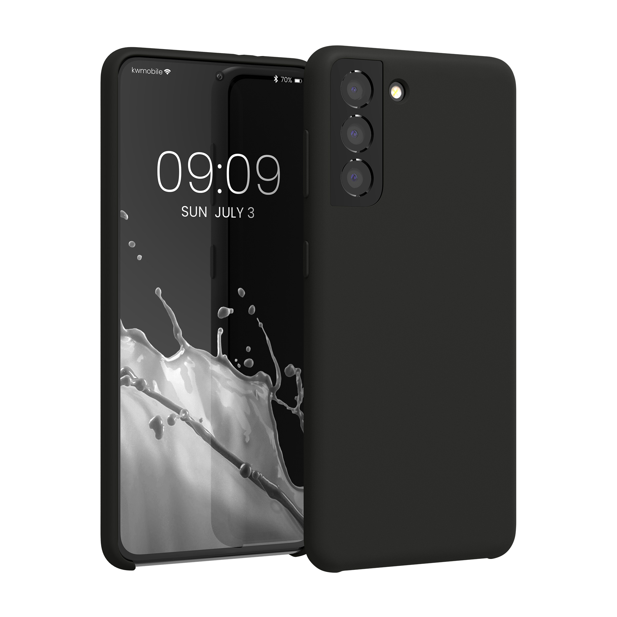 Cross selling Gummierte Silikon Hülle für Samsung Galaxy S21 in Dunkelgrau