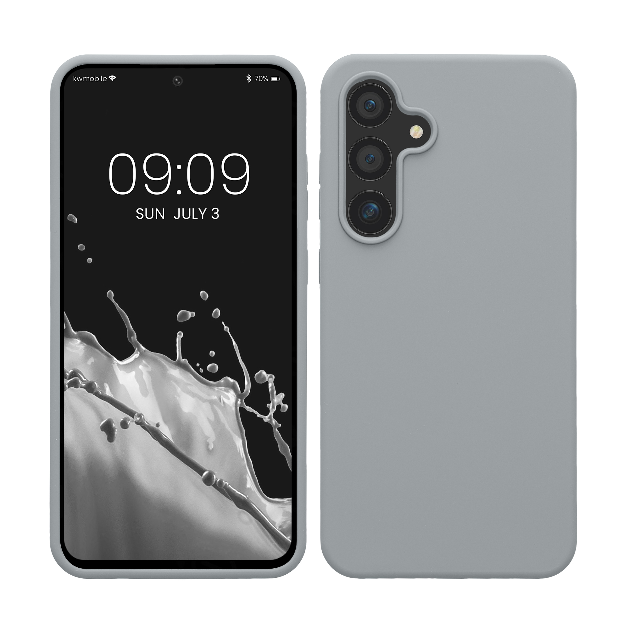 Gummierte Silikon Hülle für Samsung Galaxy S24 FE in Grau