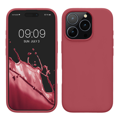 Gummierte Silikon Hülle für Apple iPhone 16 Pro in Dark Rose
