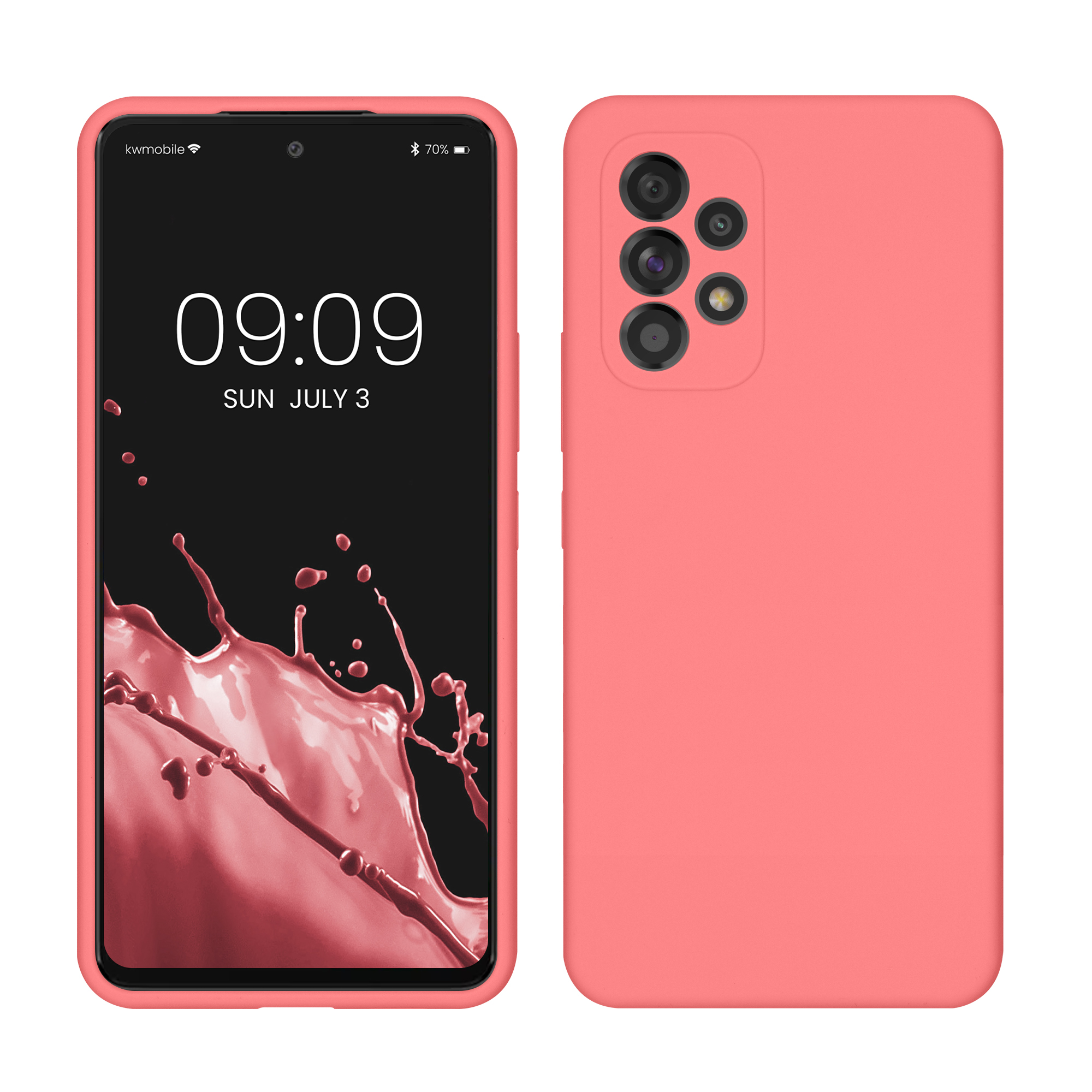 Gummierte Silikon Hülle für Samsung Galaxy A53 5G in Pastell Koralle