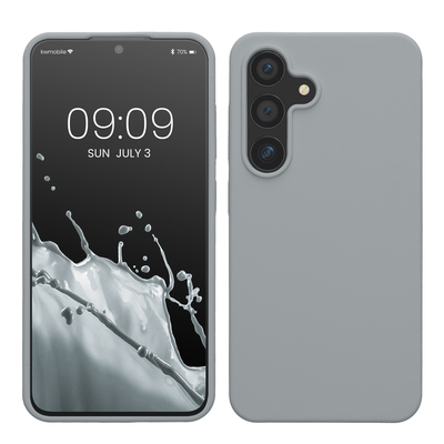 Gummierte Silikon Hülle für Samsung Galaxy S24 in Grau