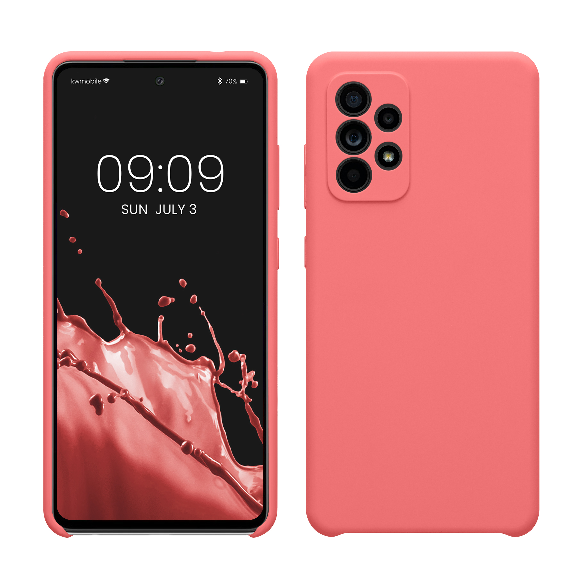 Cross selling Gummierte Silikon Hülle für Samsung Galaxy A52 / A52 5G / A52s 5G in Pastell Koralle