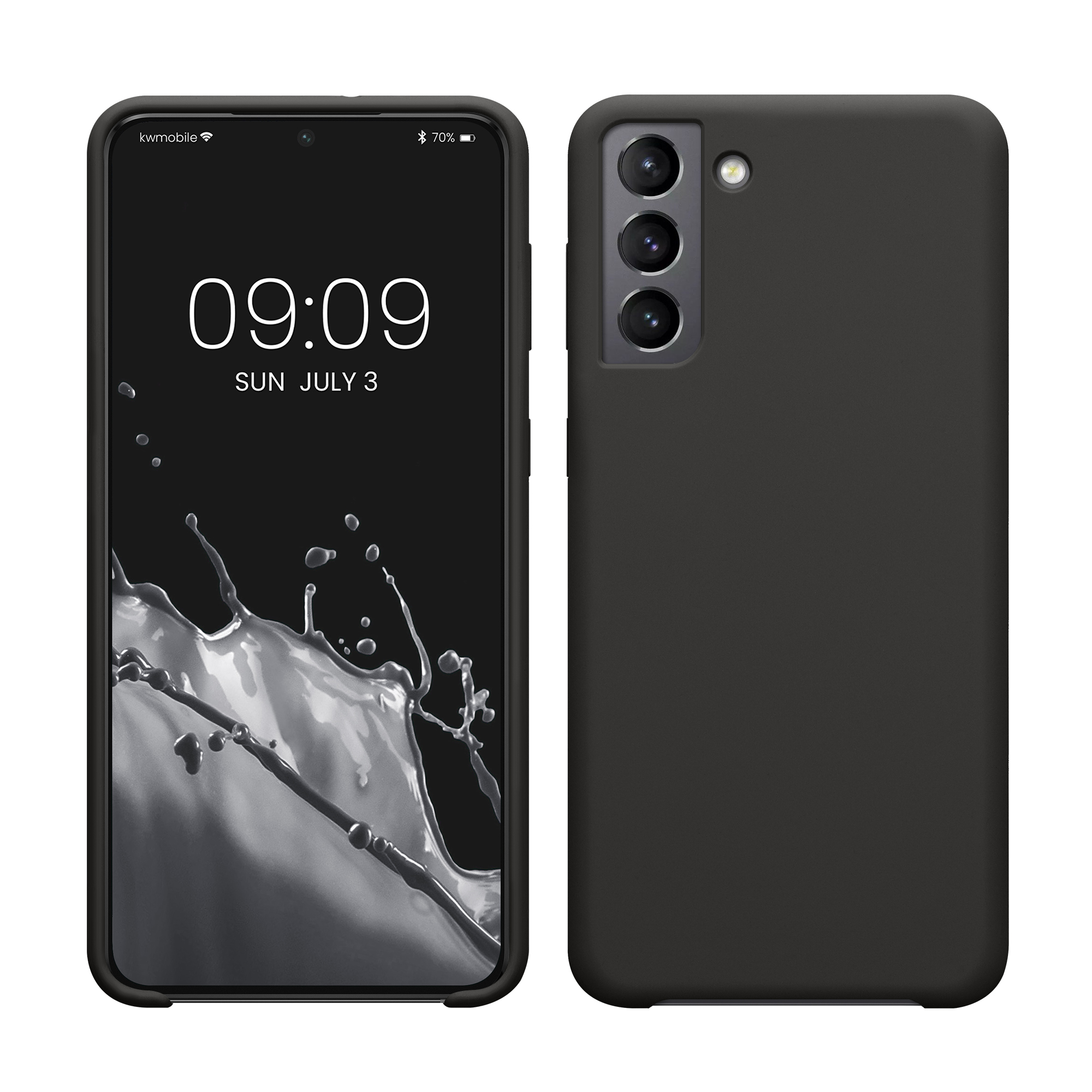 Cross selling Gummierte Silikon Hülle für Samsung Galaxy S21 Plus in Dunkelgrau
