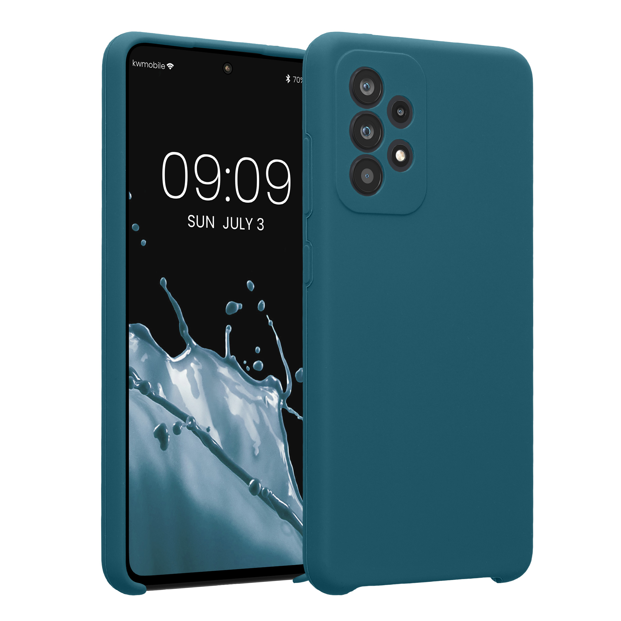 Cross selling Gummierte Silikon Hülle mit Kameraschutz für Samsung Galaxy A52 / A52 5G / A52s 5G in Petrol matt