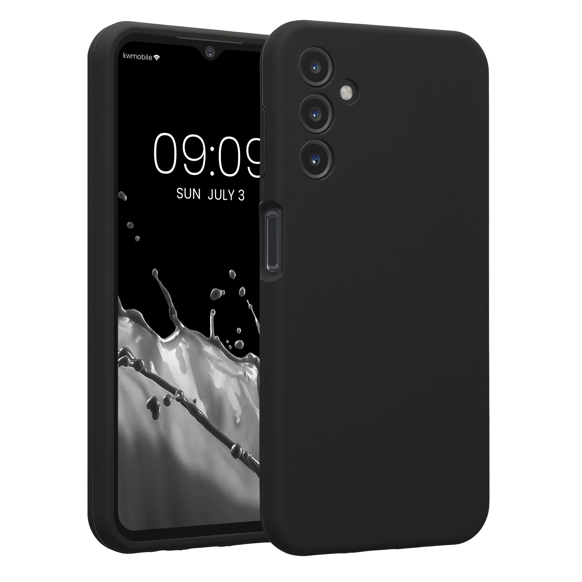 Gummierte Silikon Hülle mit Kameraschutz für Samsung Galaxy A14 5G in Dunkelgrau