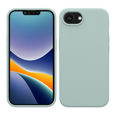 Gummierte Silikon Hülle für Apple iPhone 16e in Cool Mint