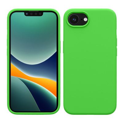 Gummierte Silikon Hülle für Apple iPhone 16e in Limettengrün
