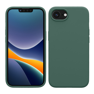 Gummierte Silikon Hülle für Apple iPhone 16e in Tannengrün