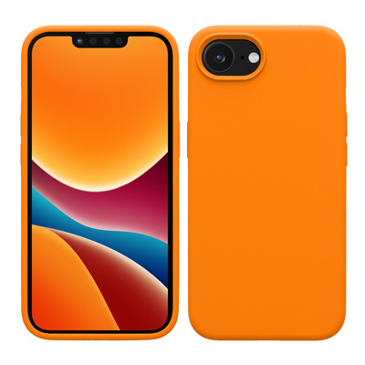 Gummierte Silikon Hülle für Apple iPhone 16e in Fruity Orange