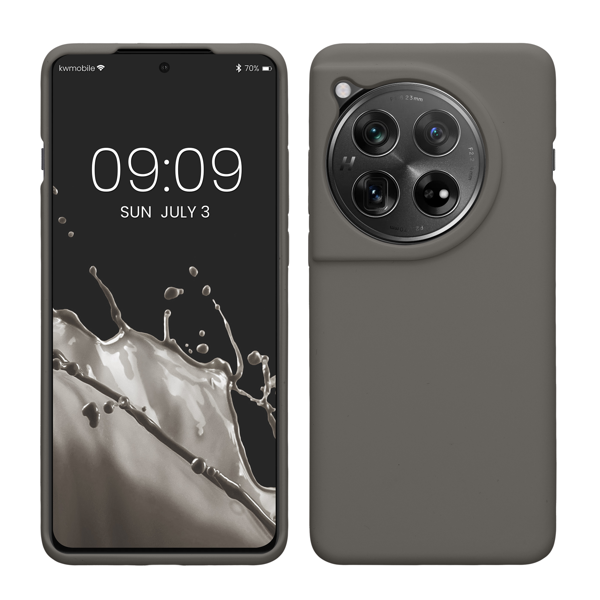 Gummierte Silikon Hülle für OnePlus 12 in Stone Dust