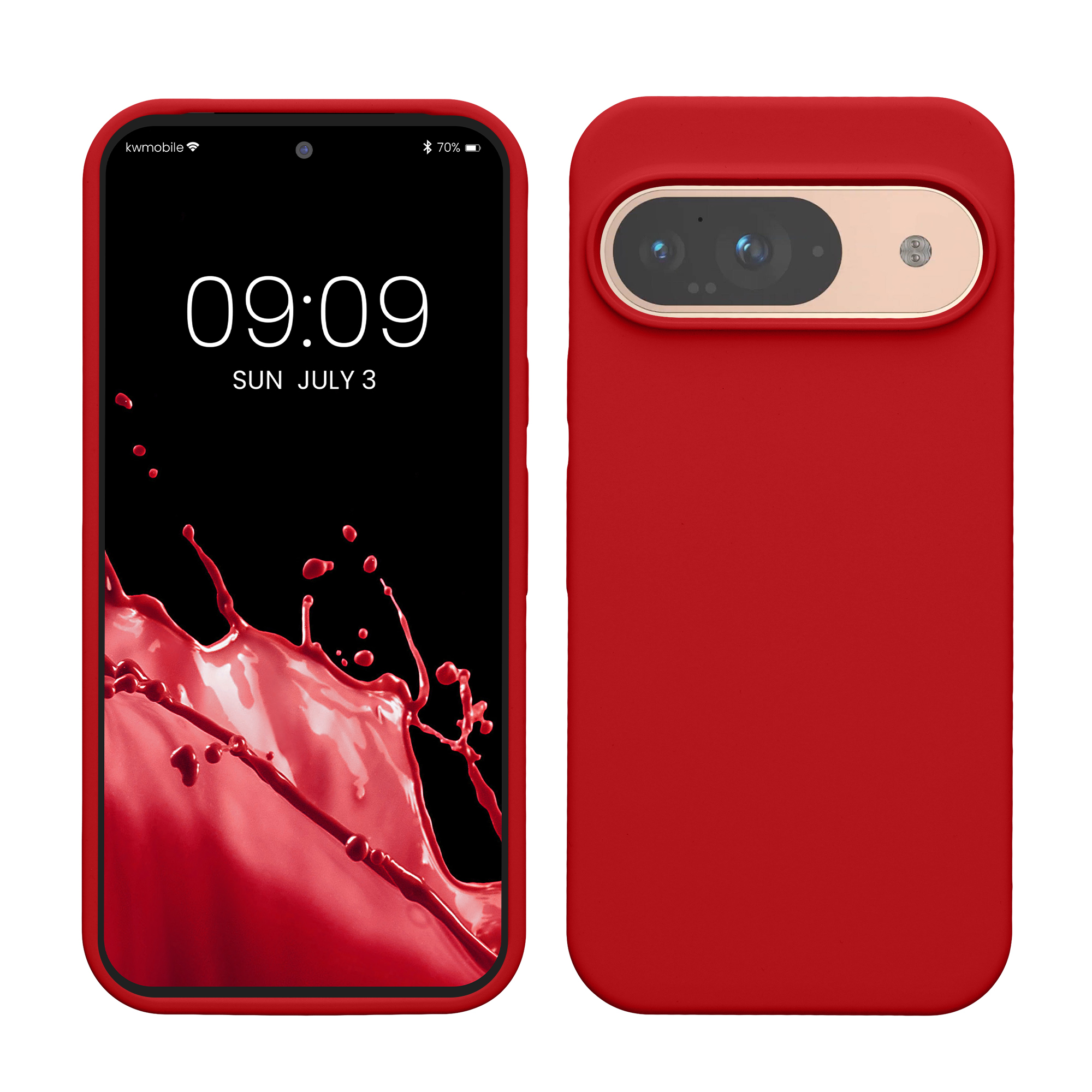 Gummierte Silikon Hülle für Google Pixel 9 / Pixel 9 Pro in Sweet Cherry
