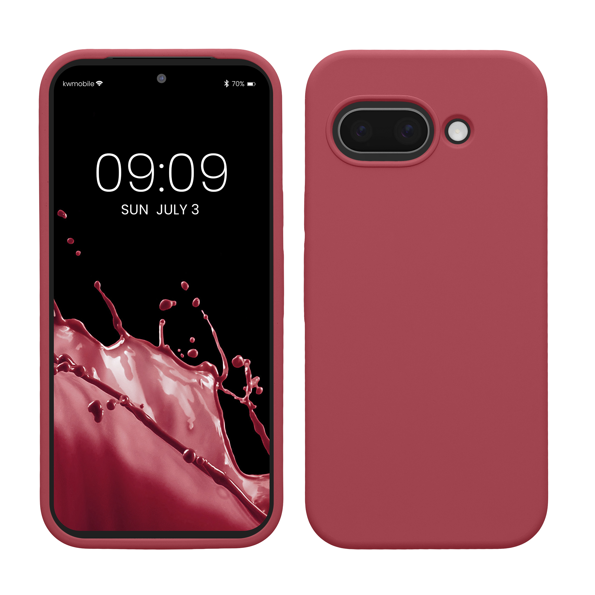 Gummierte Silikon Hülle für Google Pixel 9a in Dark Rose