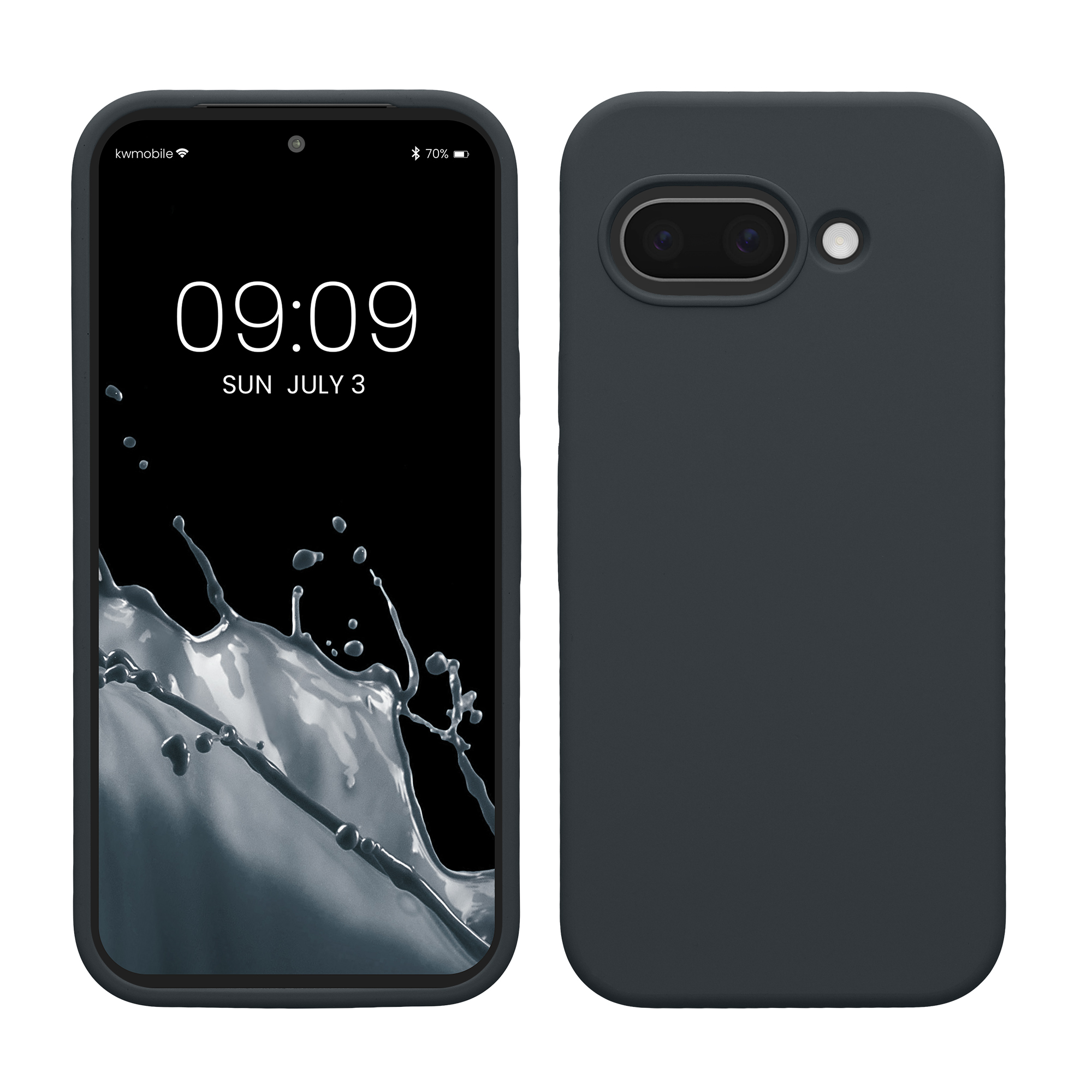 Gummierte Silikon Hülle für Google Pixel 9a in Heidelbeerblau