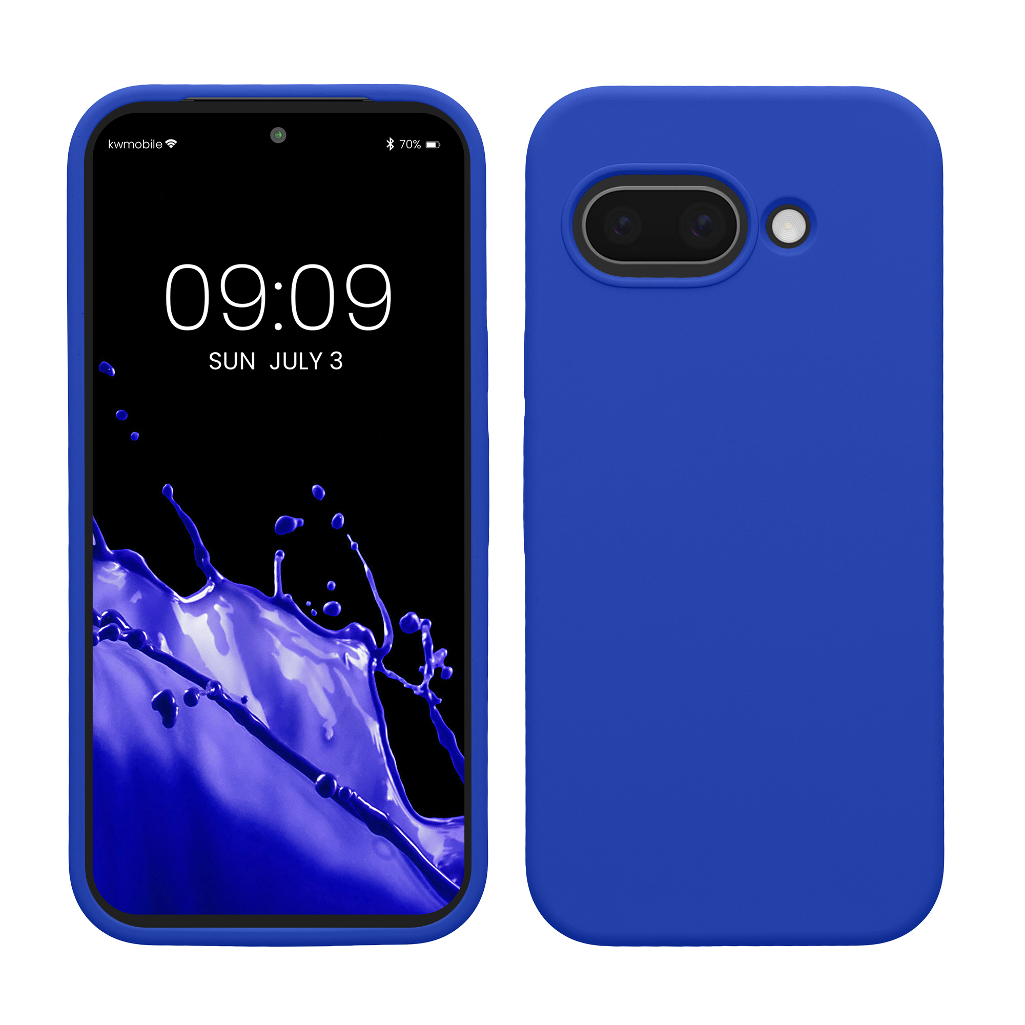Gummierte Silikon Hülle für Google Pixel 9a in Baltik Blau