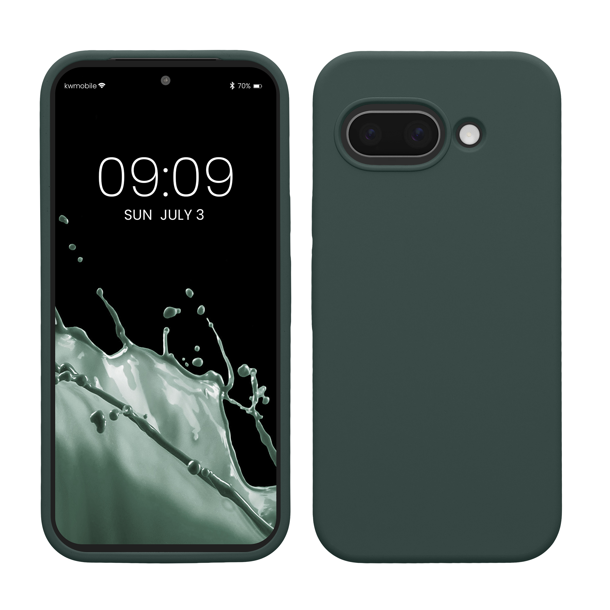 Gummierte Silikon Hülle für Google Pixel 9a in Moosgrün