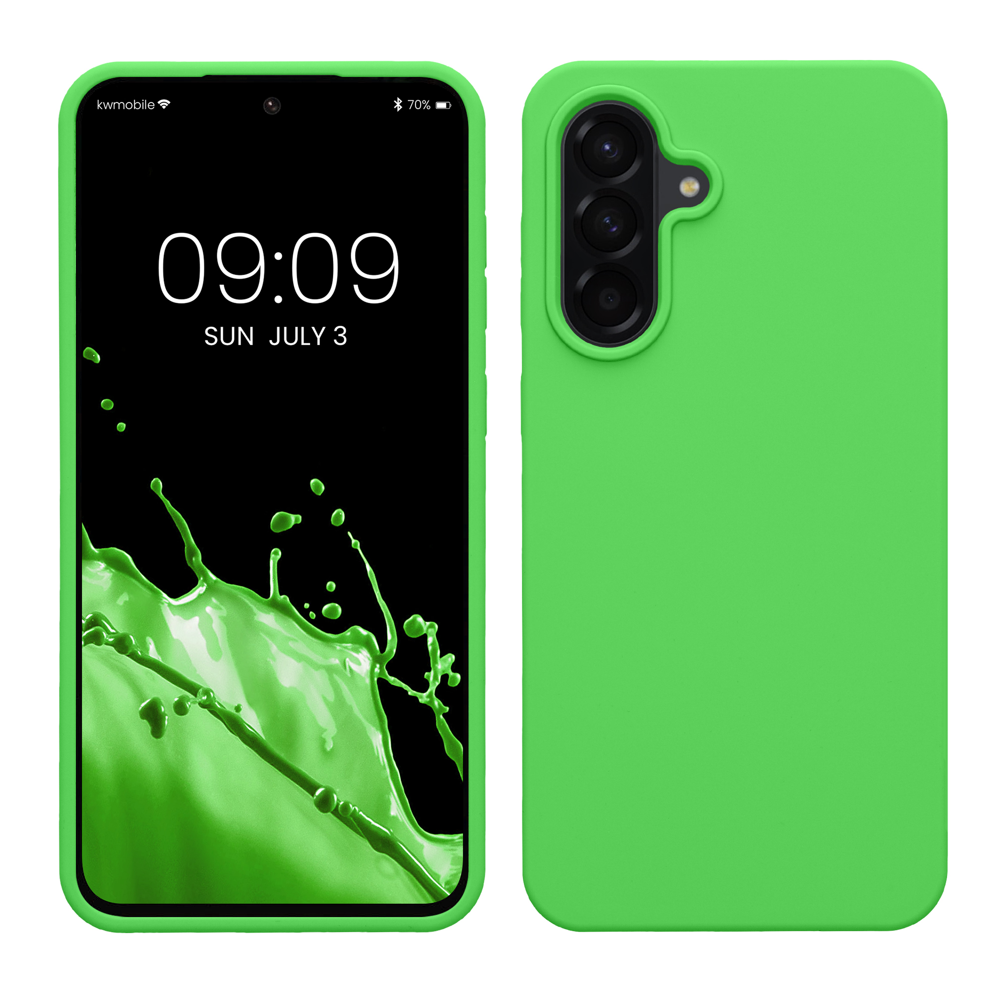 Gummierte Silikon Hülle für Samsung Galaxy A56 5G in Limettengrün
