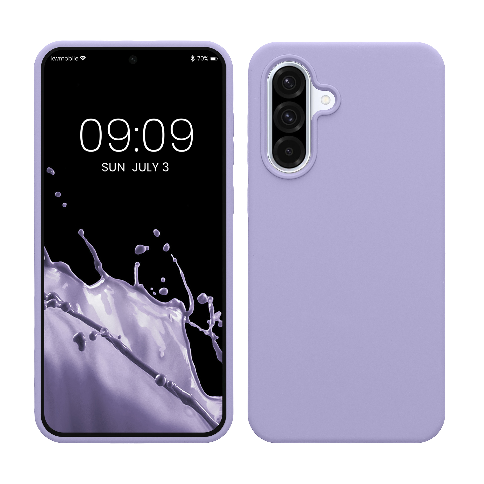 Gummierte Silikon Hülle für Samsung Galaxy A36 5G in Lavendel