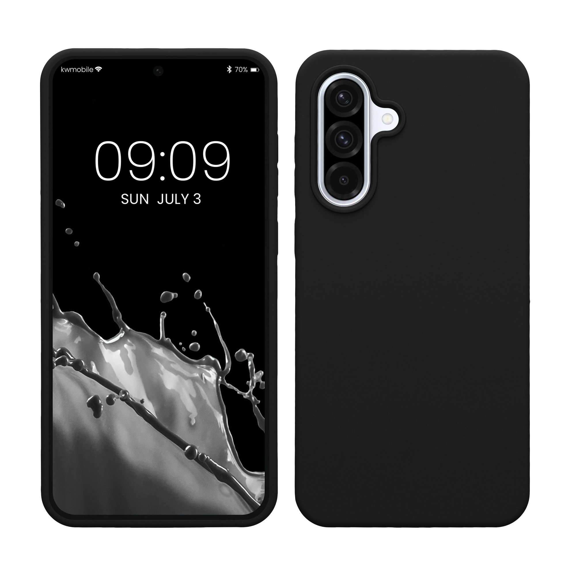 Gummierte Silikon Hülle für Samsung Galaxy A36 5G in Schwarz