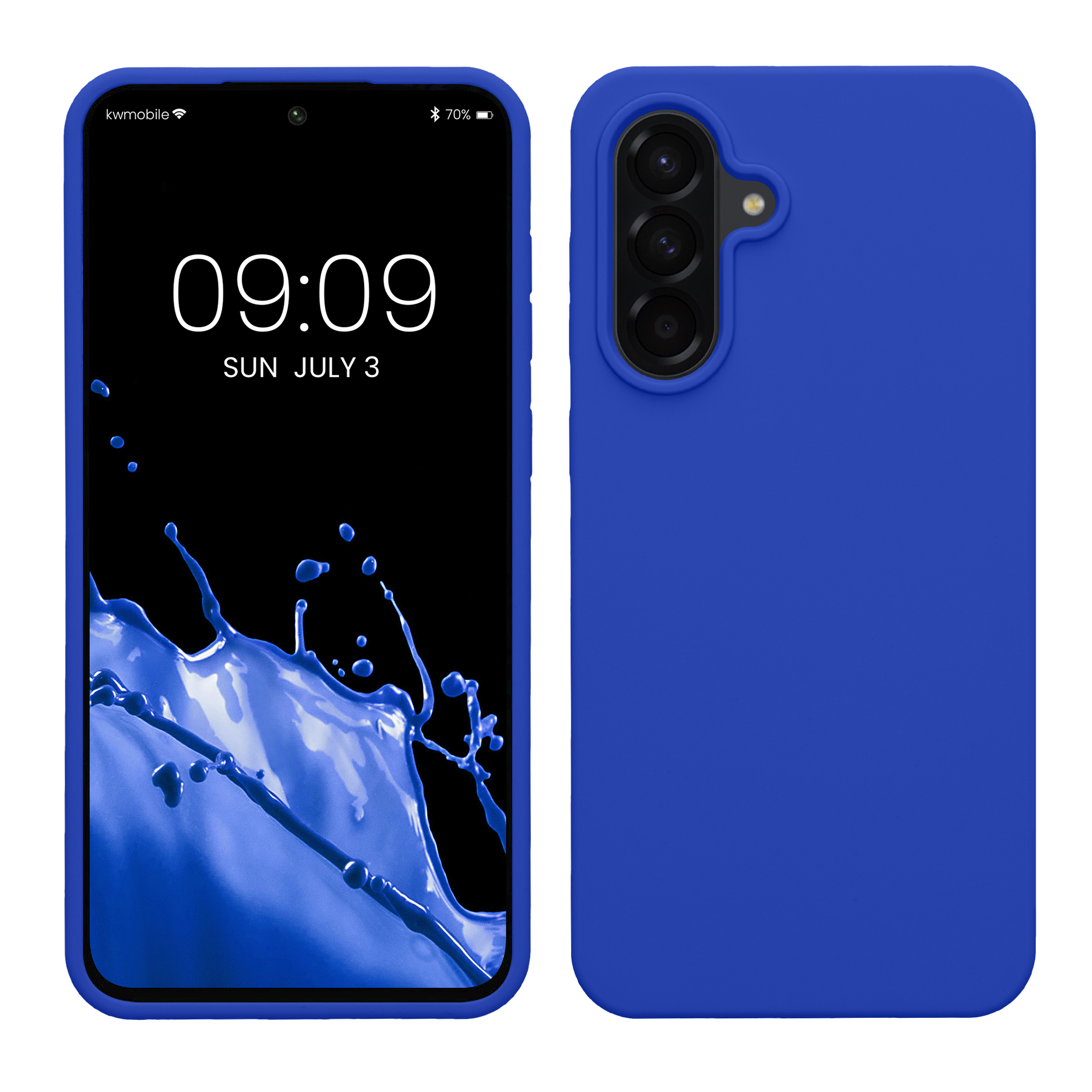 Gummierte Silikon Hülle für Samsung Galaxy A56 5G in Baltik Blau