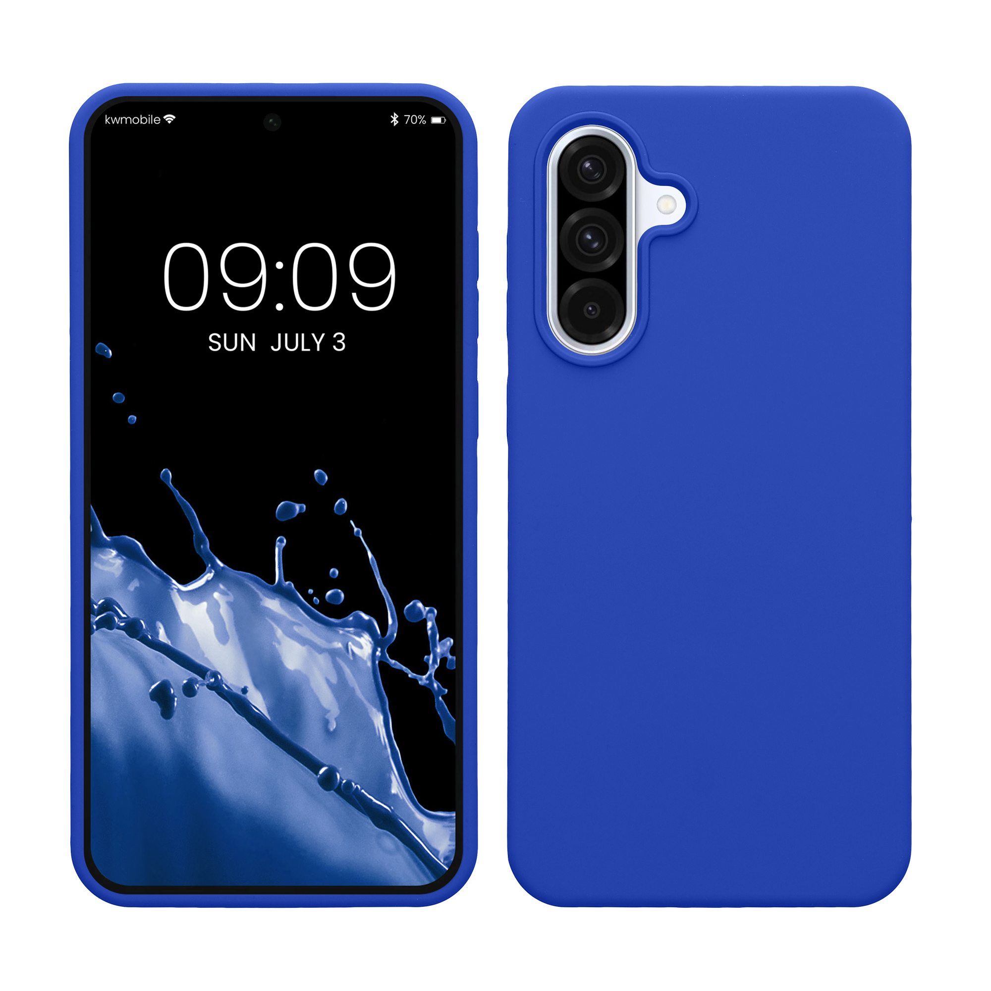Gummierte Silikon Hülle für Samsung Galaxy A36 5G in Baltik Blau