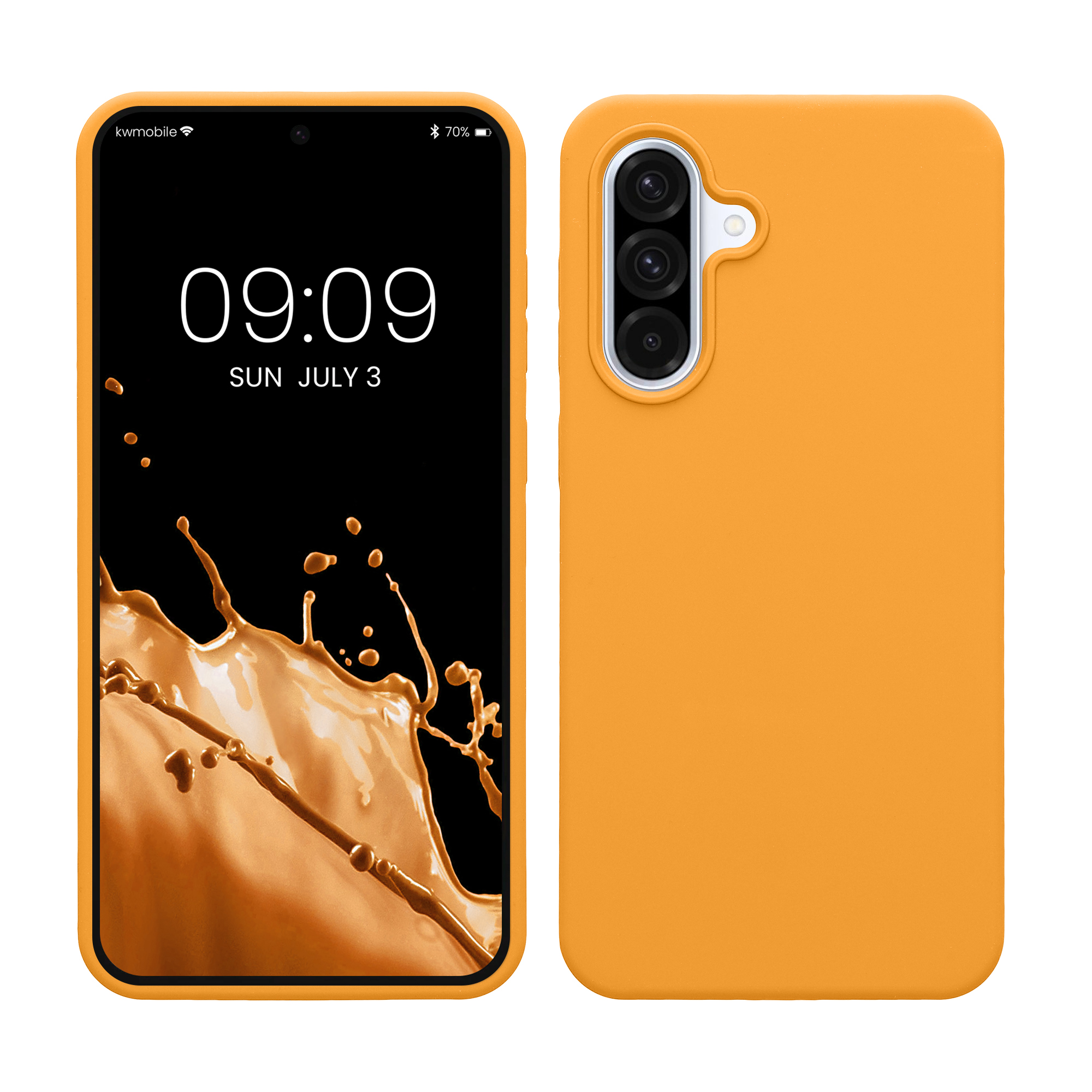 Gummierte Silikon Hülle für Samsung Galaxy A36 5G in Fruity Orange