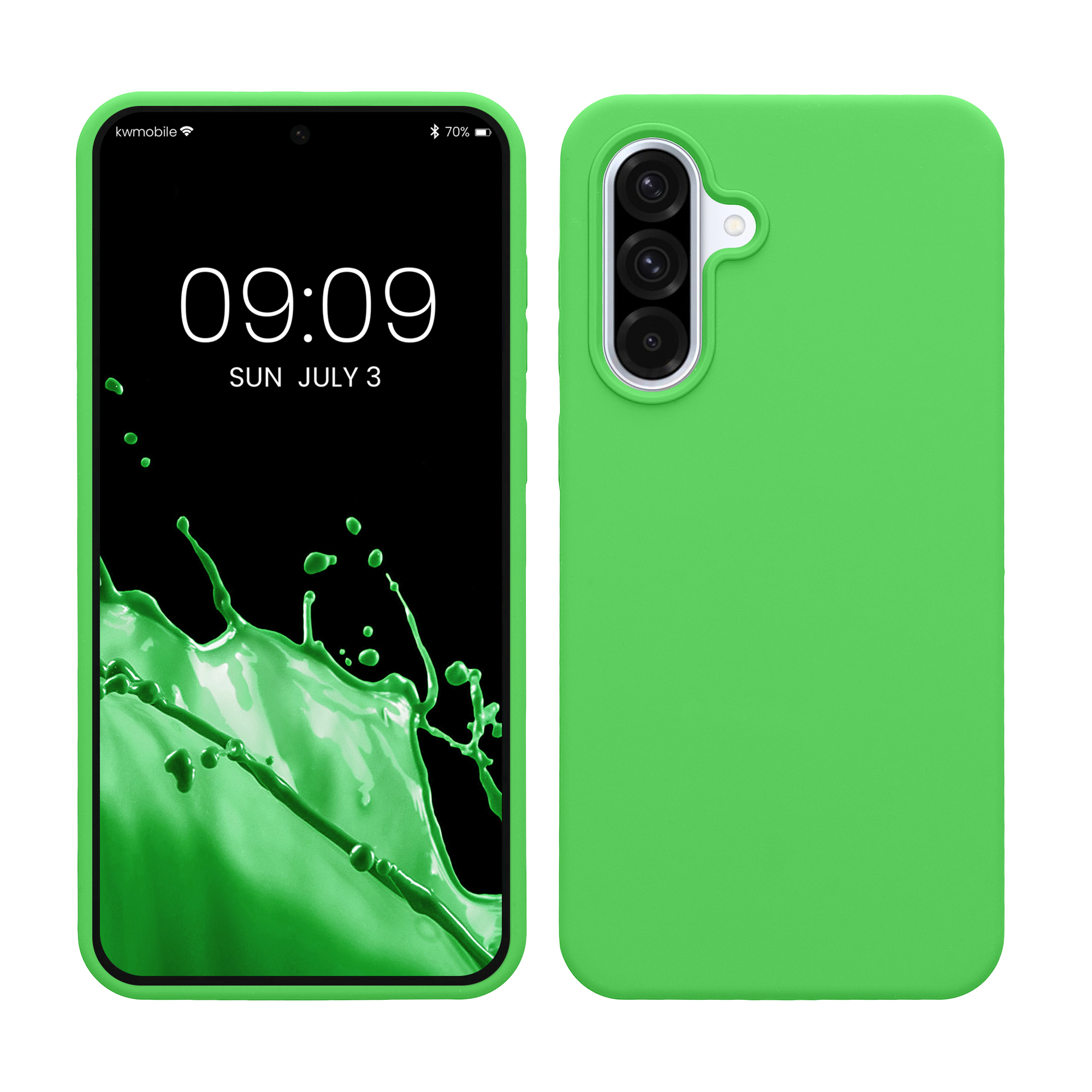 Gummierte Silikon Hülle für Samsung Galaxy A36 5G in Limettengrün