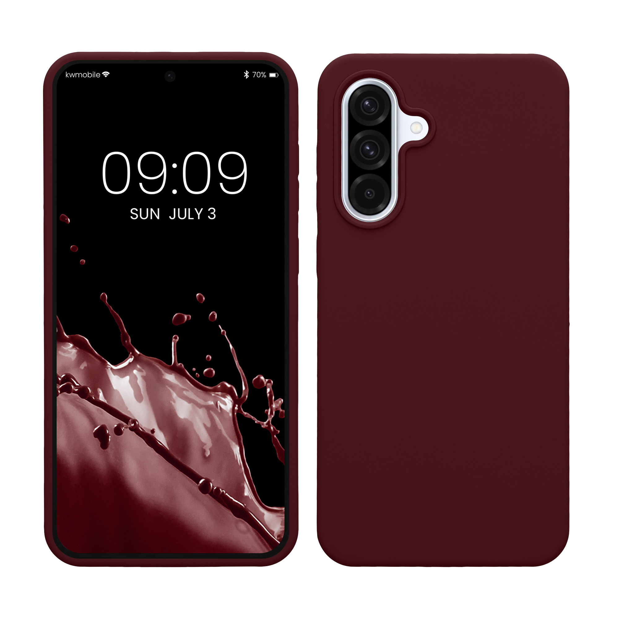 Gummierte Silikon Hülle für Samsung Galaxy A36 5G in Bordeaux Violett