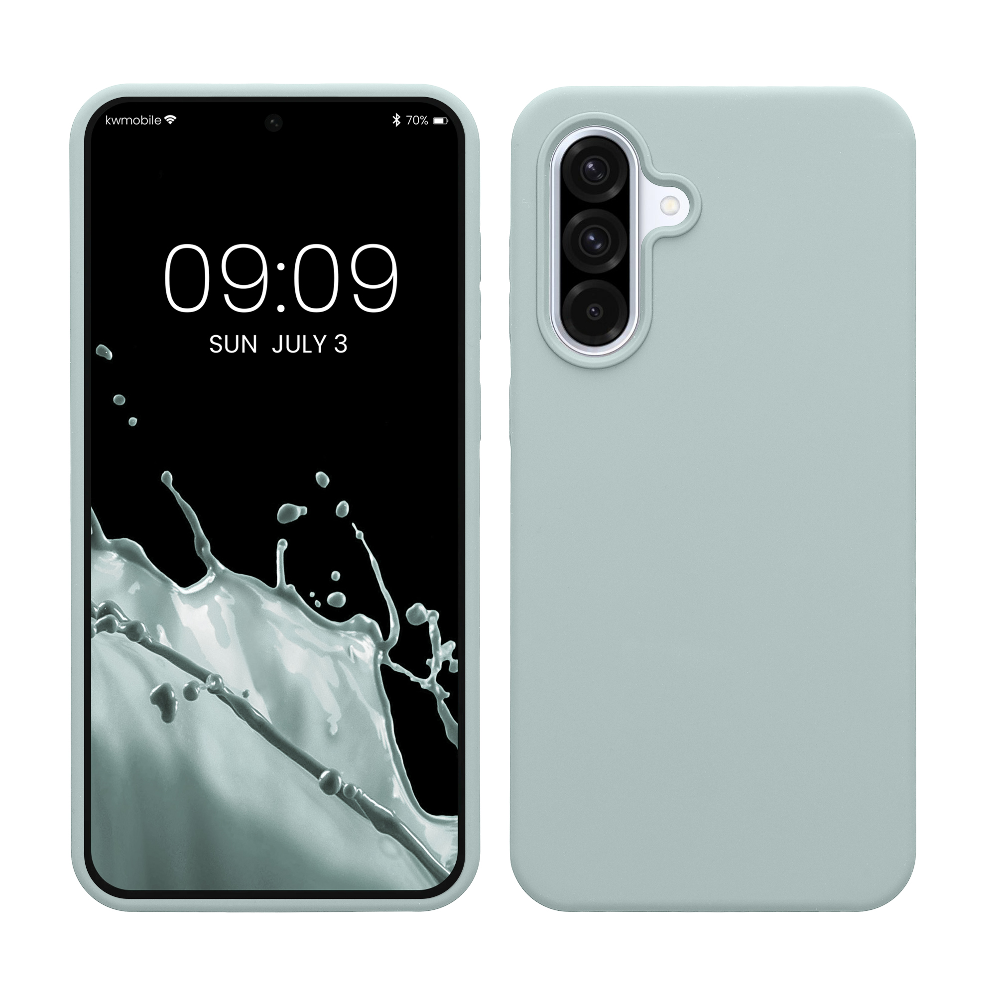 Gummierte Silikon Hülle für Samsung Galaxy A36 5G in Cool Mint