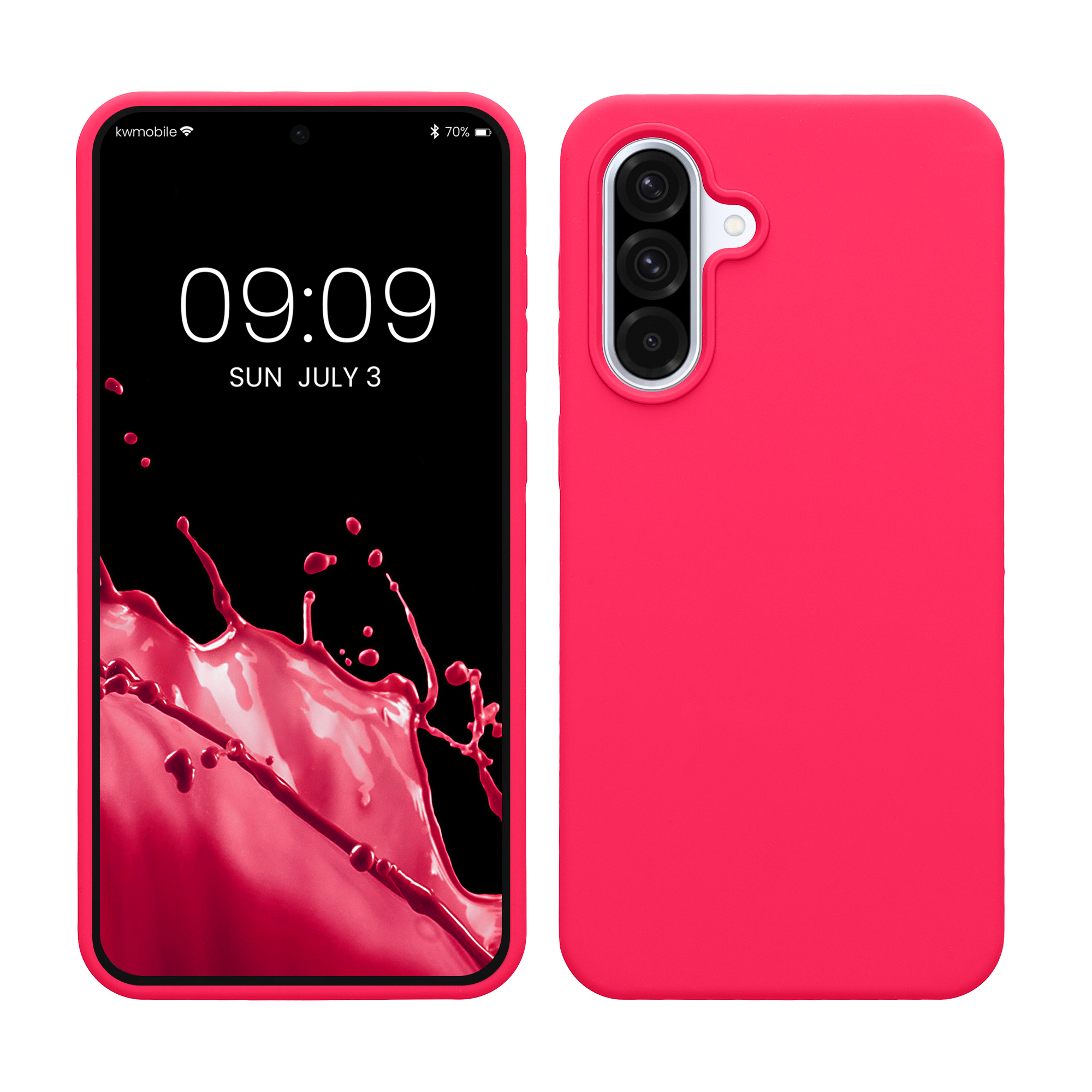Gummierte Silikon Hülle für Samsung Galaxy A36 5G in Neon Pink