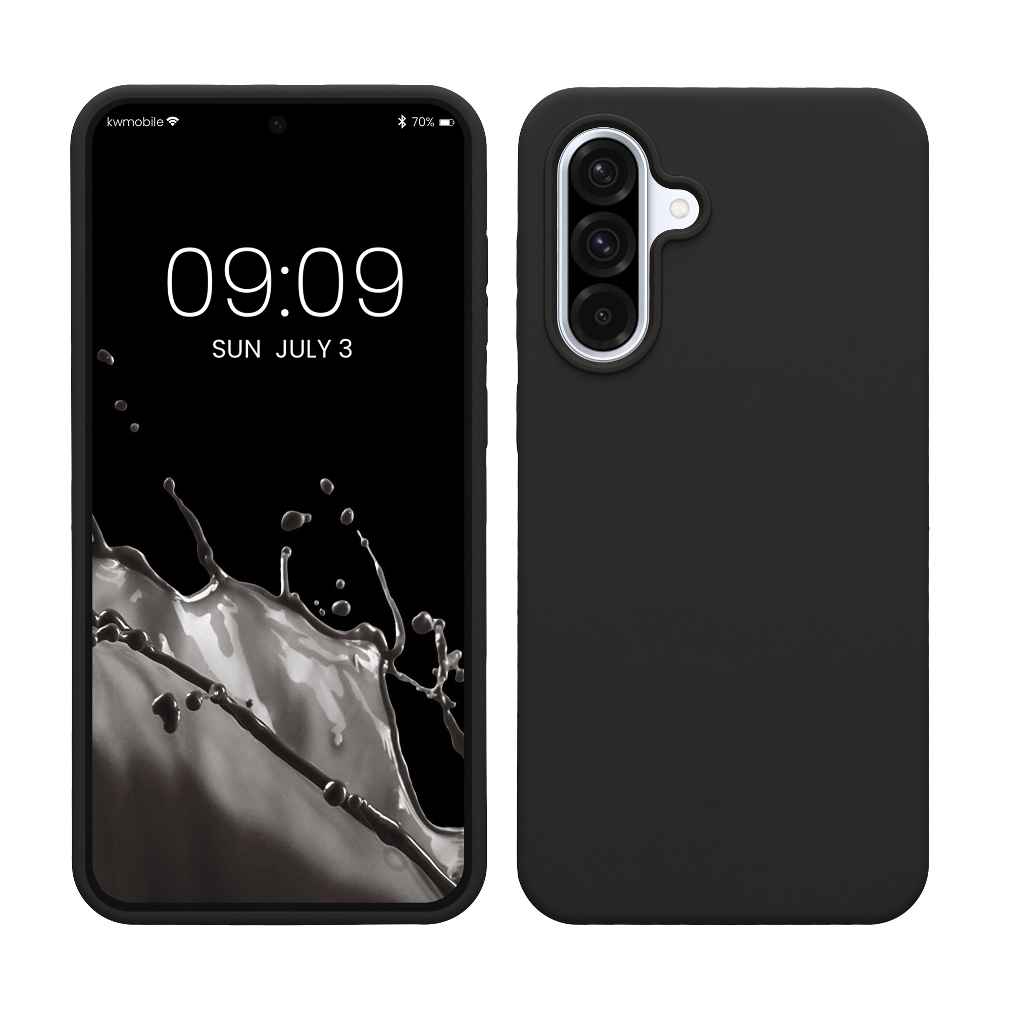 Gummierte Silikon Hülle für Samsung Galaxy A36 5G in Dunkelgrau
