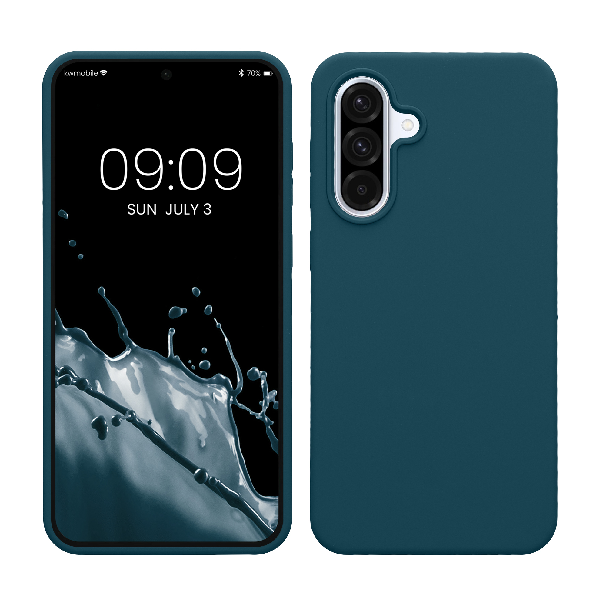 Gummierte Silikon Hülle für Samsung Galaxy A36 5G in Petrol matt