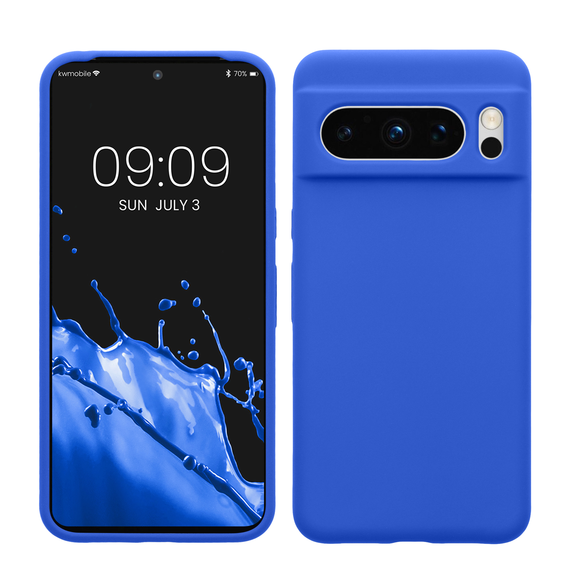 Gummierte Silikon Hülle für Google Pixel 8 Pro in Baltik Blau