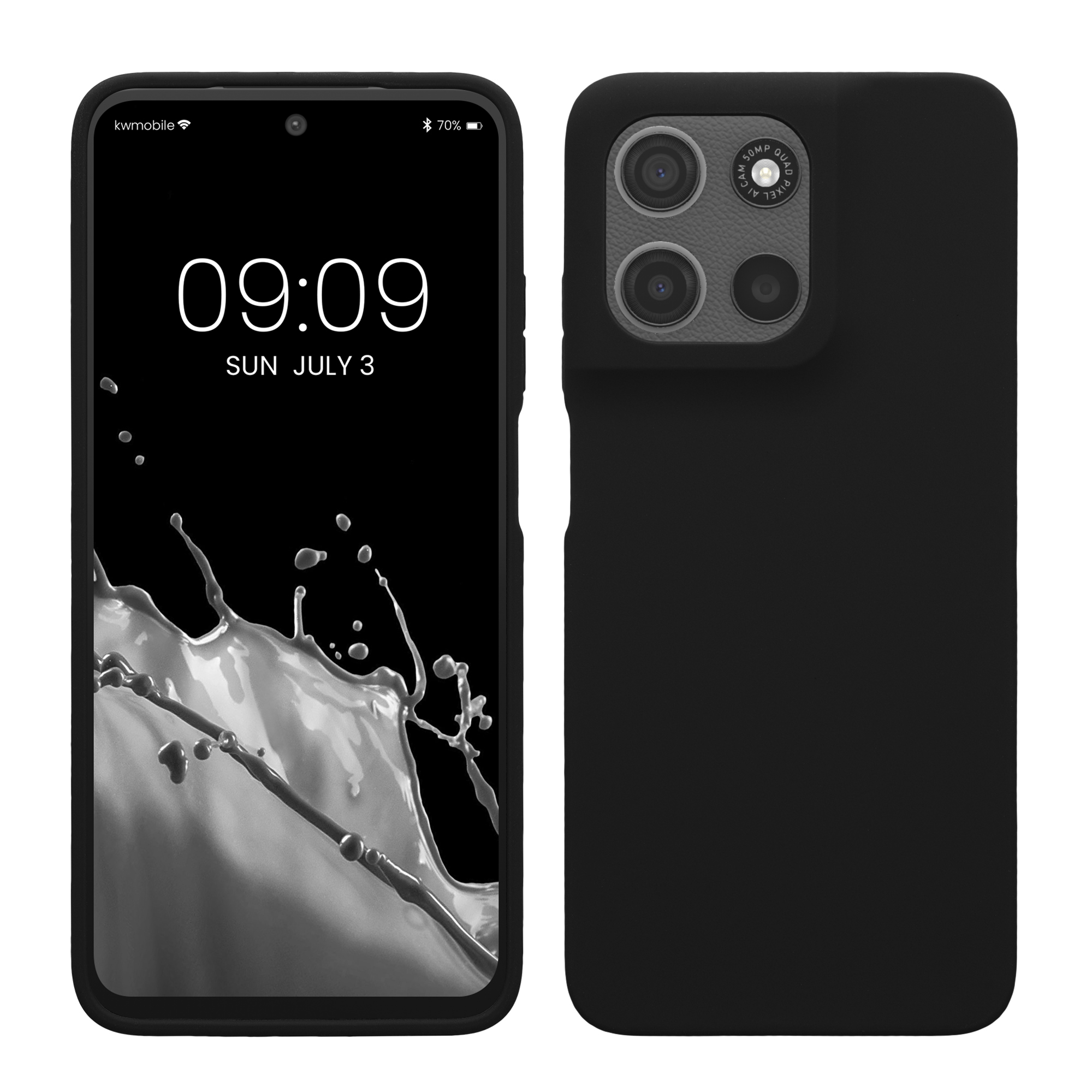 Gummierte Silikon Hülle für Motorola Moto G15 in Schwarz